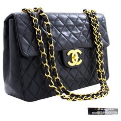 CHANEL Borsa a tracolla Classic Maxi 13" 2.55 Chain Flap Agnello Nero