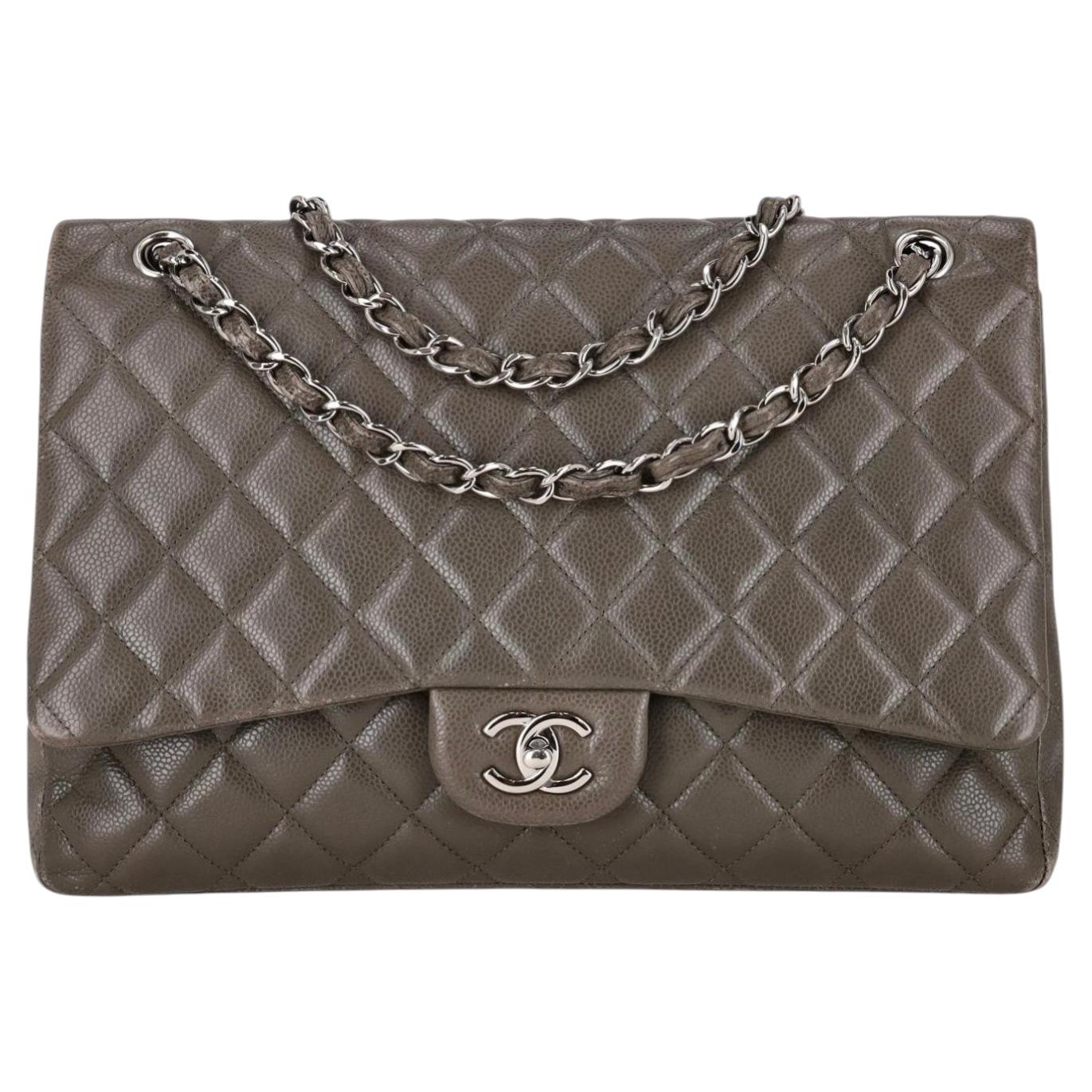 Chanel Classic Maxi Flap Caviar Leather Bag