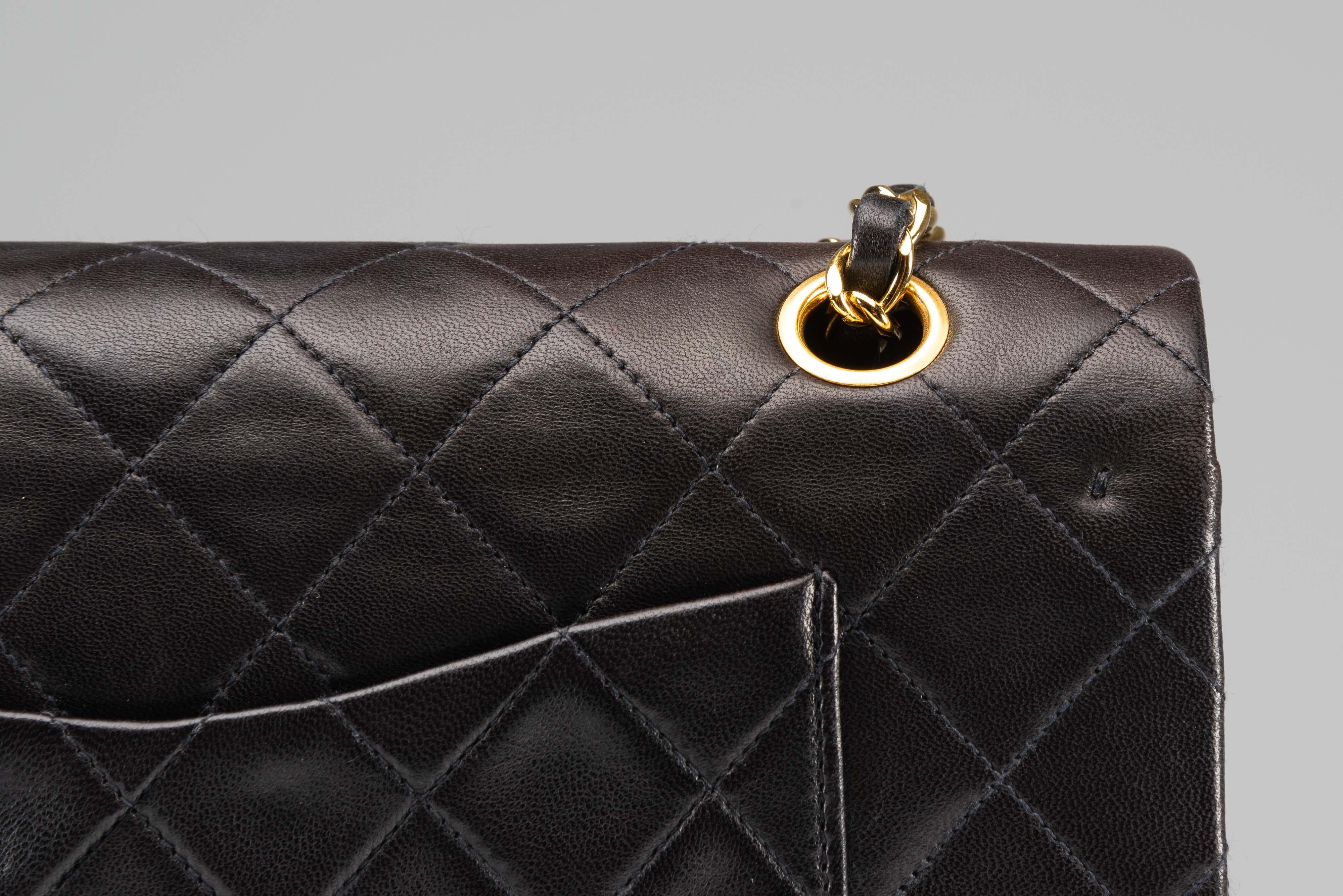 Chanel Classic Medium Black 24k Gold-Plated HW 6