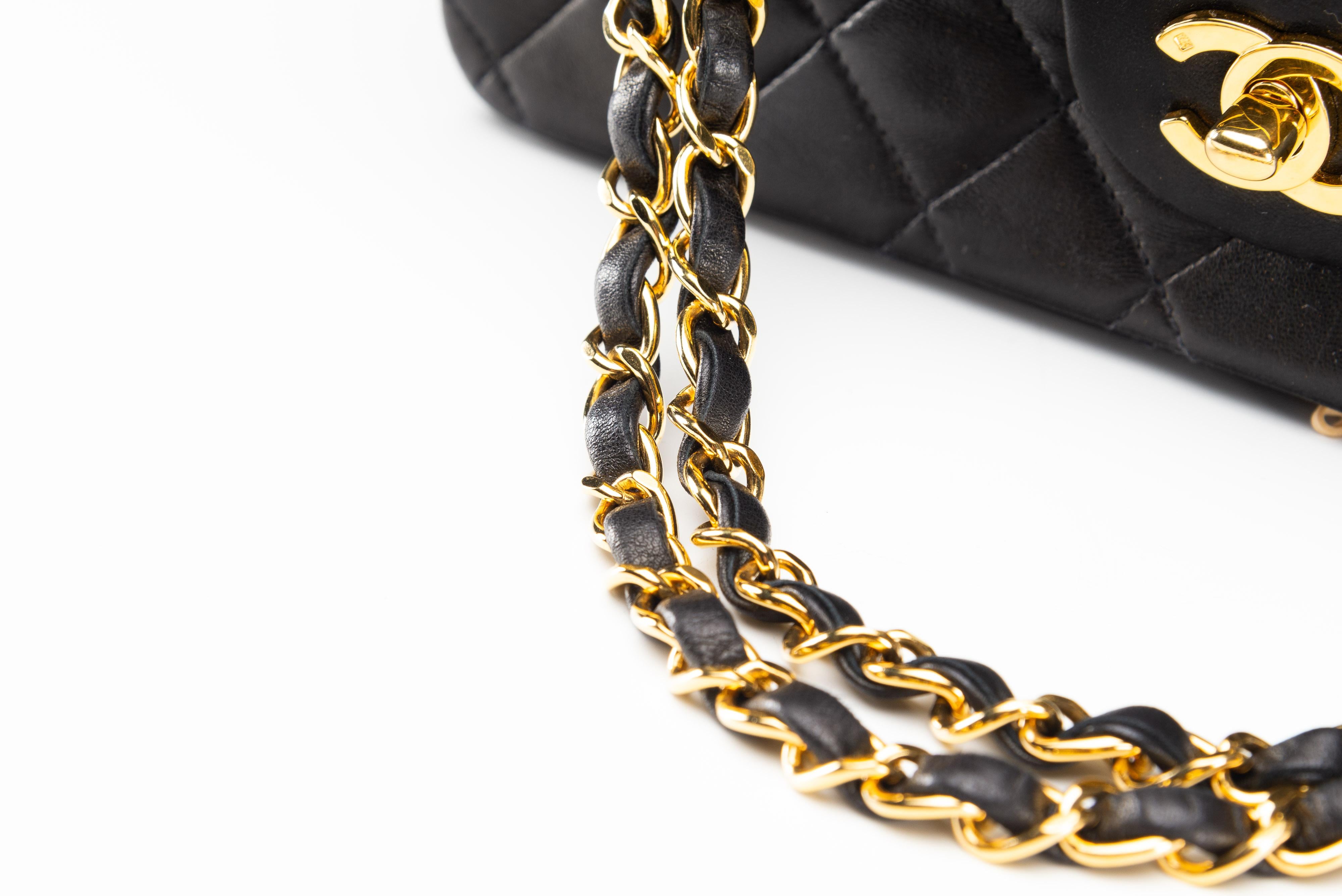 Chanel Classic Medium Black 24k Gold-Plated HW 7