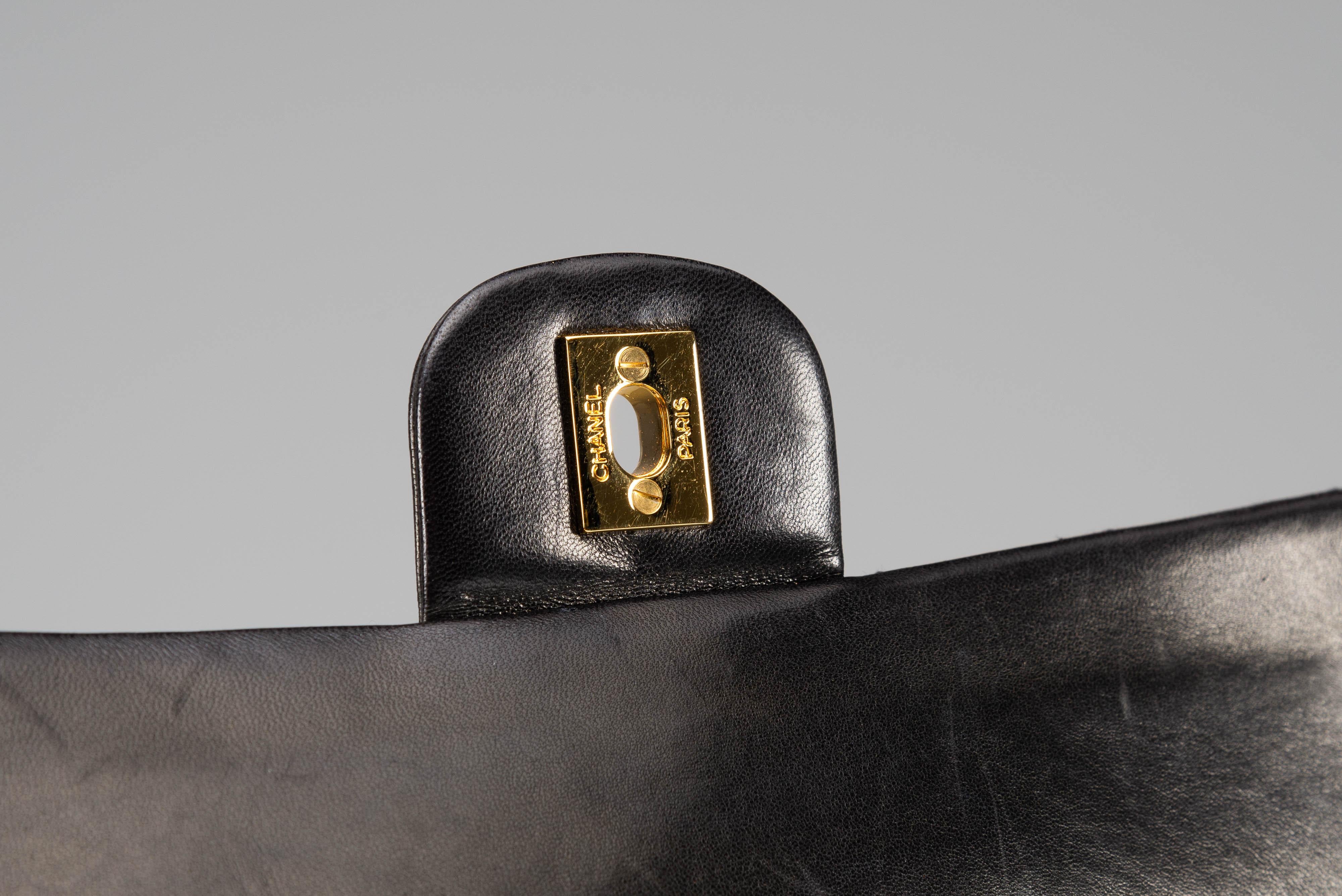 Chanel Classic Medium Black 24k Gold-Plated HW 8