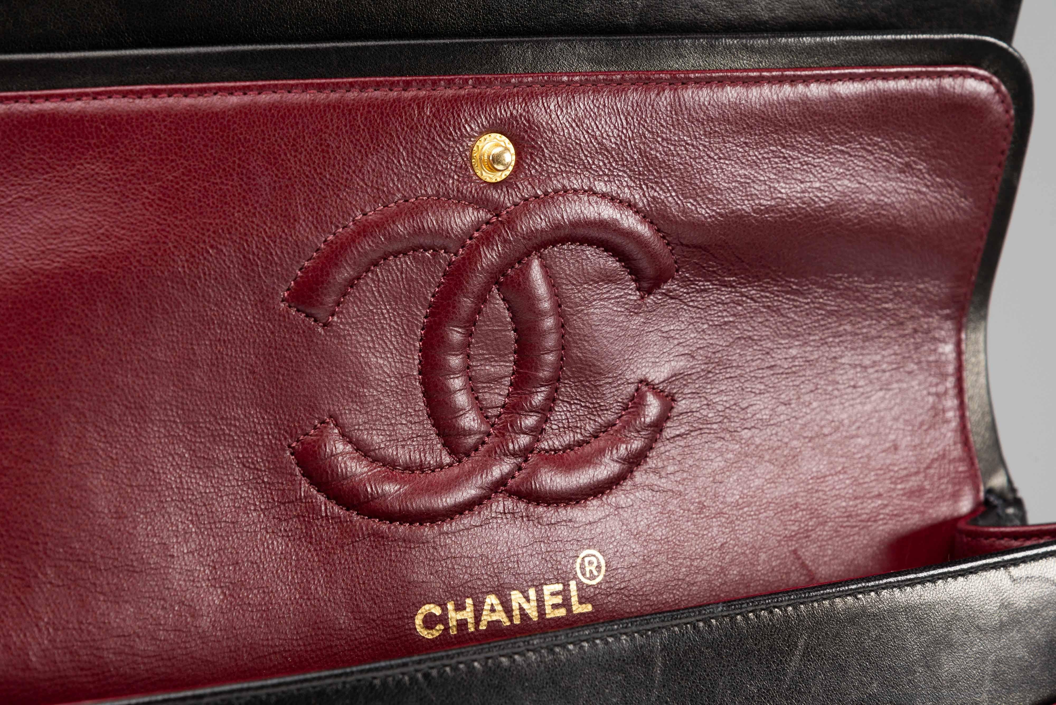 Chanel Classic Medium Black 24k Gold-Plated HW 9