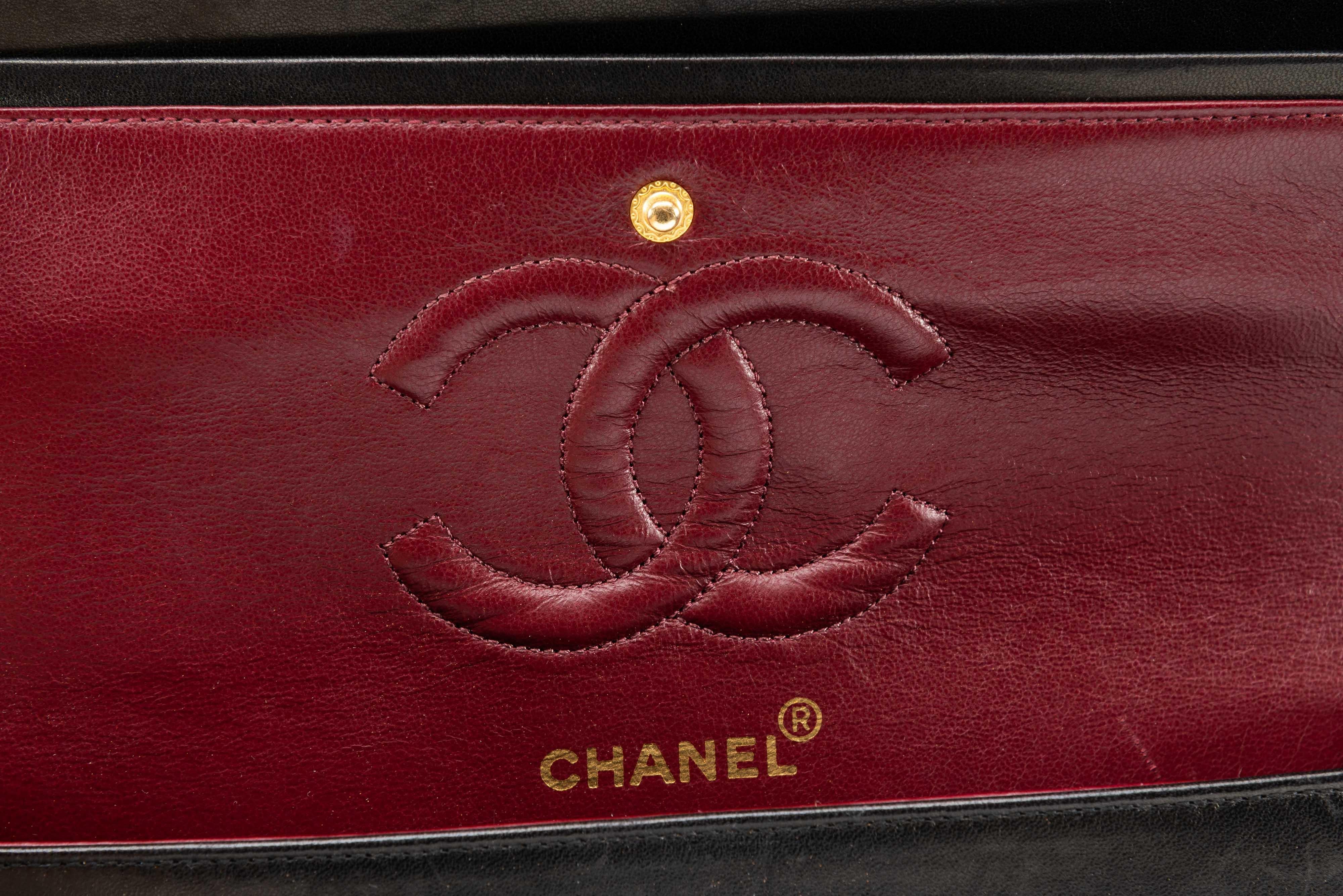 Chanel Classic Medium Black 24k Gold-Plated HW 10