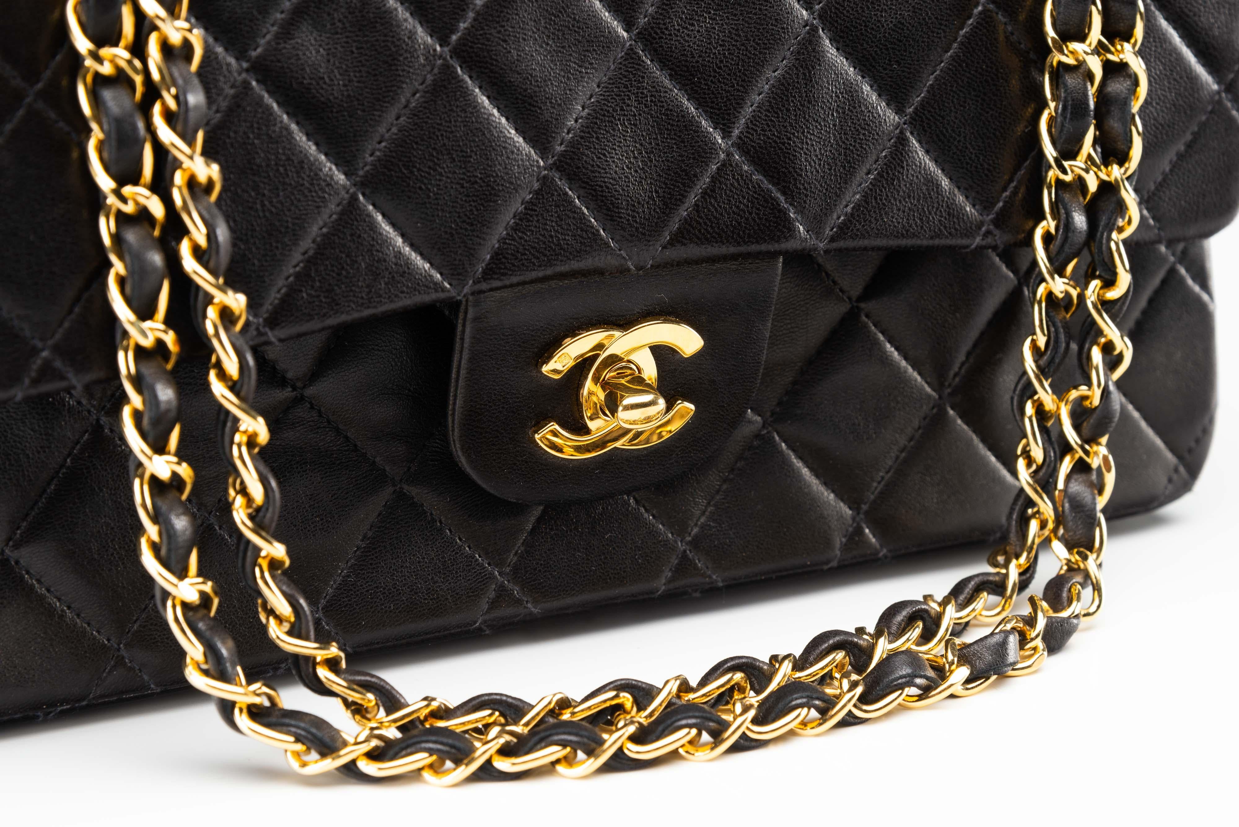 Chanel Classic Medium Black 24k Gold-Plated HW 3