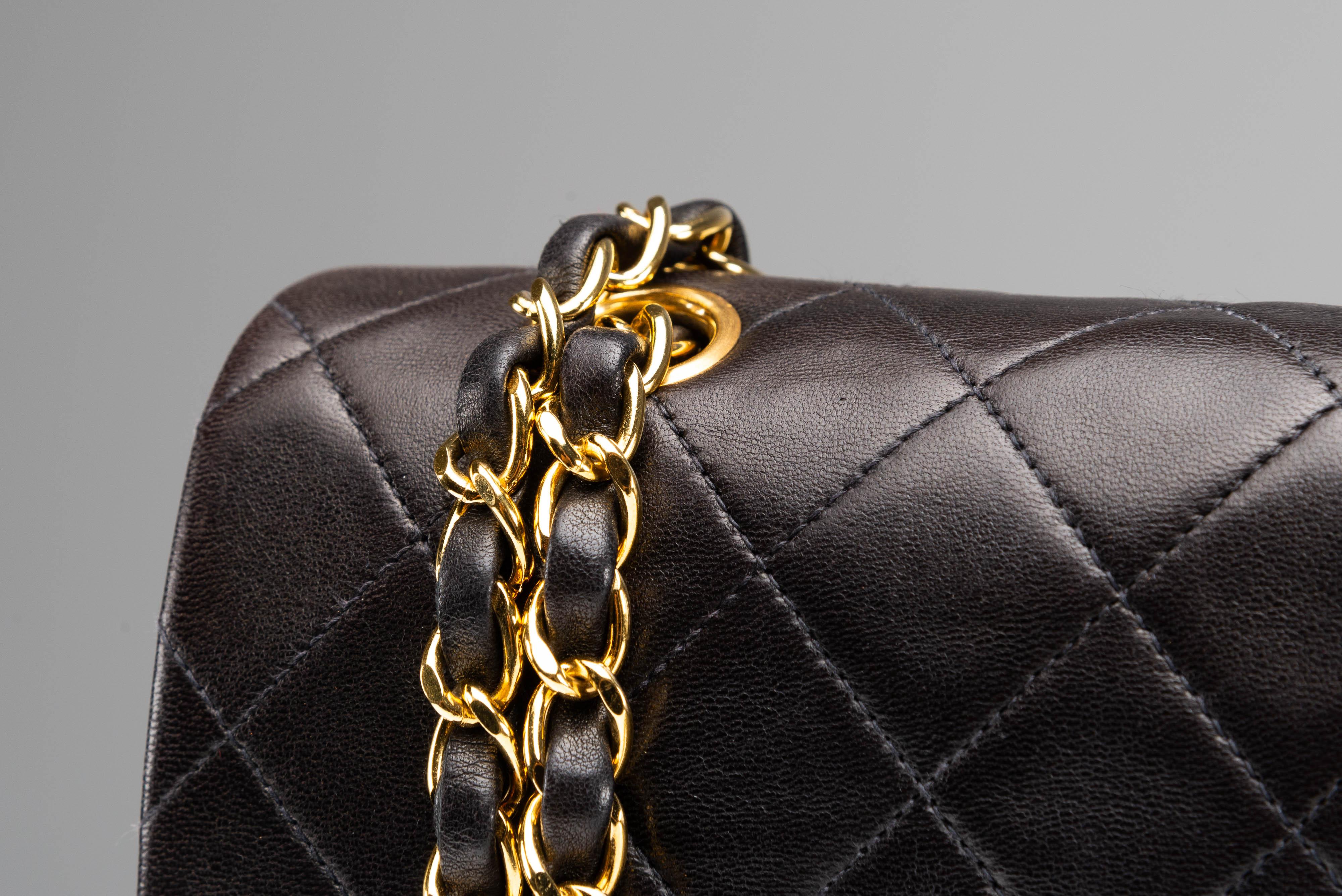 Chanel Classic Medium Black 24k Gold-Plated HW 4