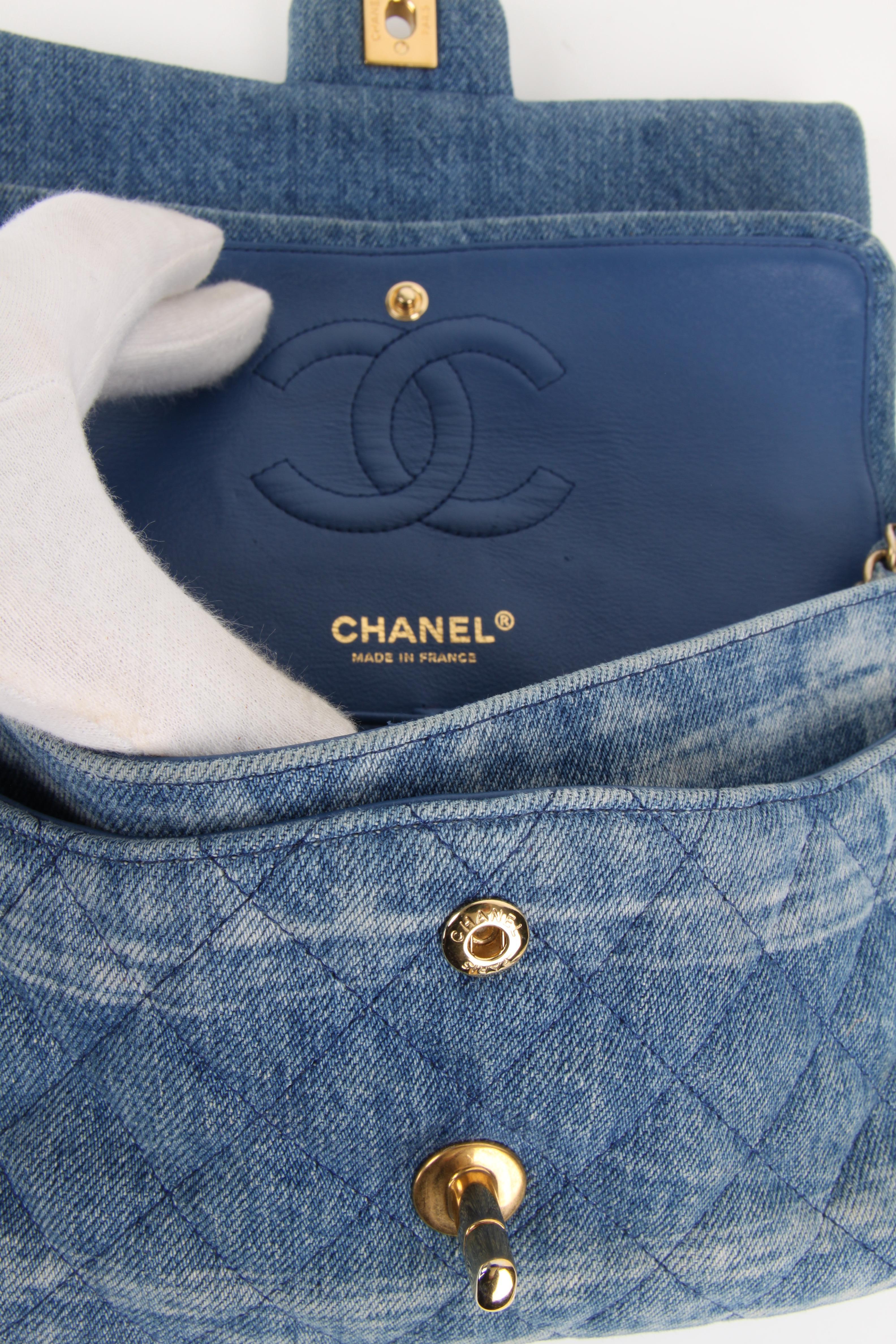 Chanel Classic Medium Denim Double Flap Bag  2