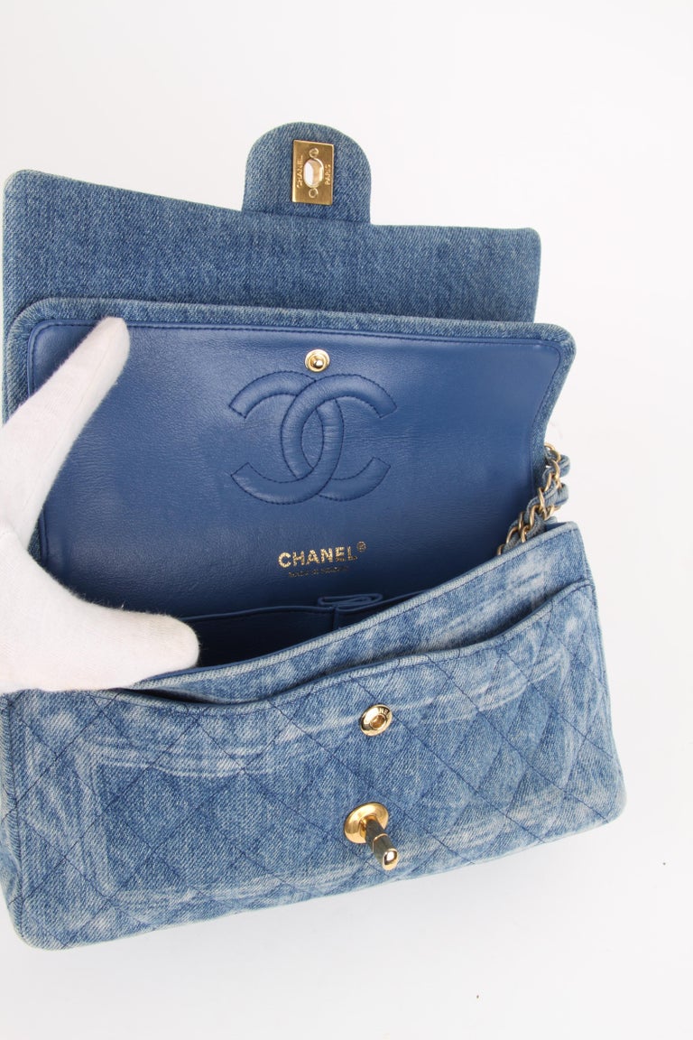 Chanel Classic Medium Denim Double Flap Bag at 1stDibs