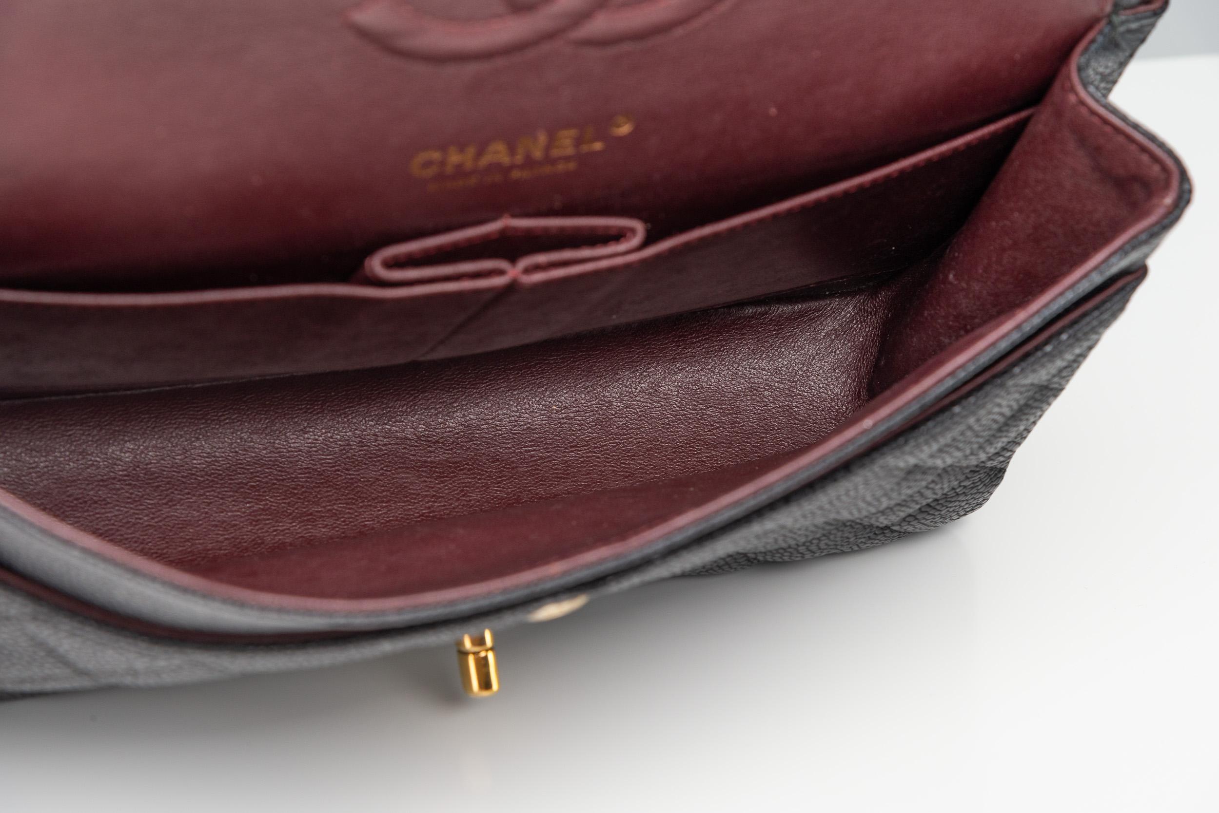 Chanel Classic Medium Flap Caviar Black Gold Hardware 8