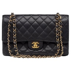 Chanel Classic Medium Flap Caviar Black Gold Hardware