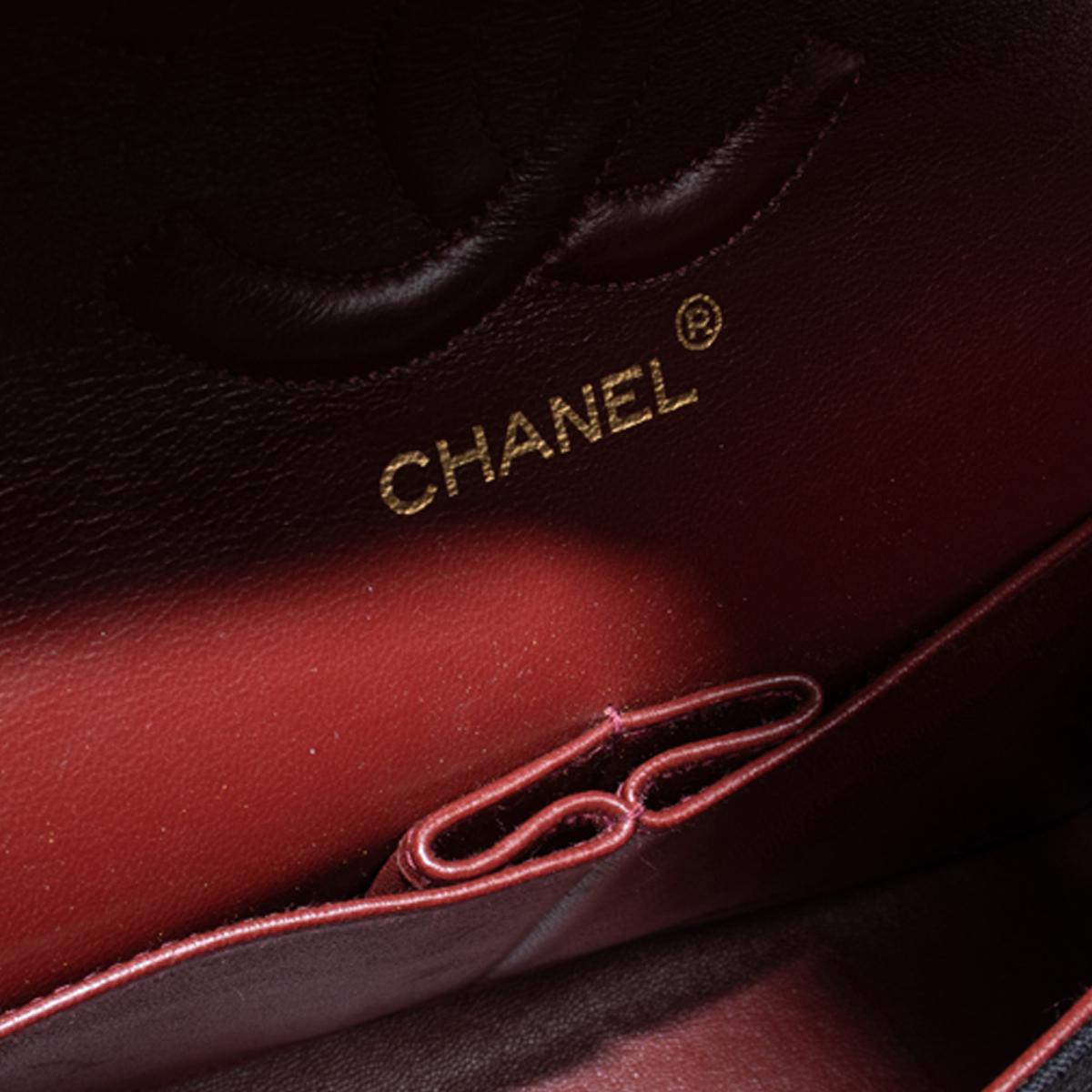 Black Chanel Classic Medium Jersey Double Flap Bag For Sale
