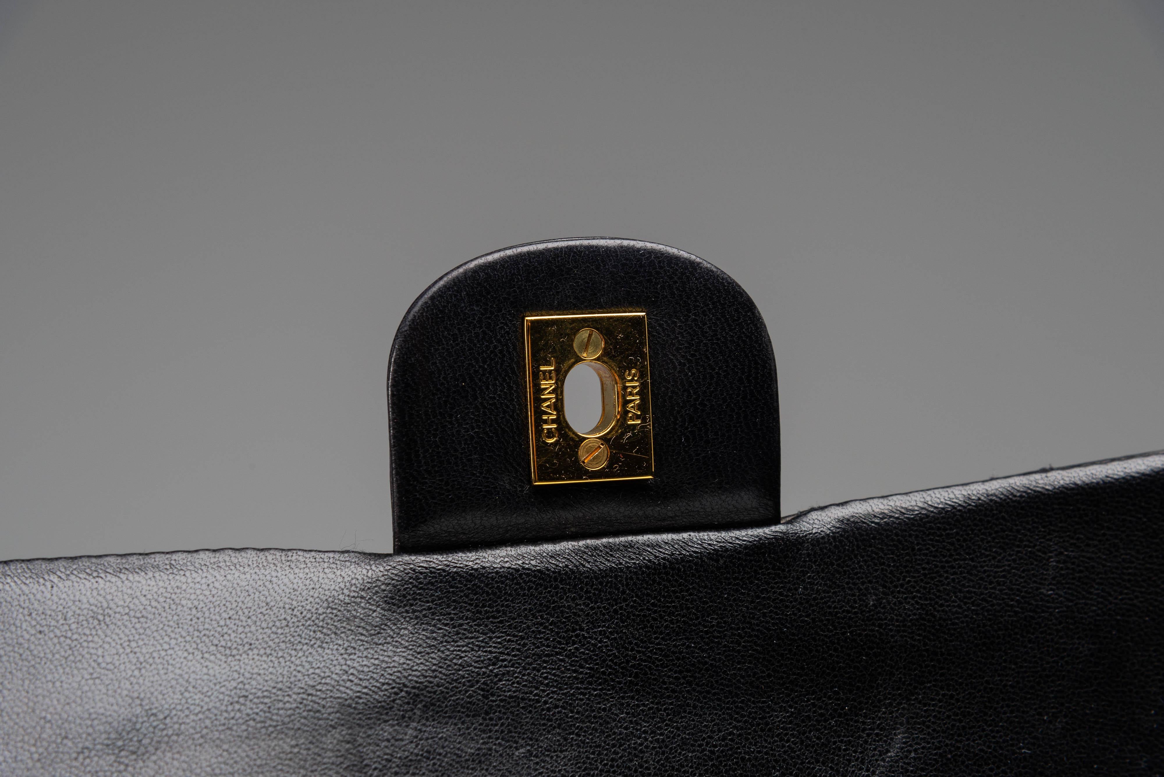 Chanel Classic Medium Lambskin Black 24k gold-plated hardware 6