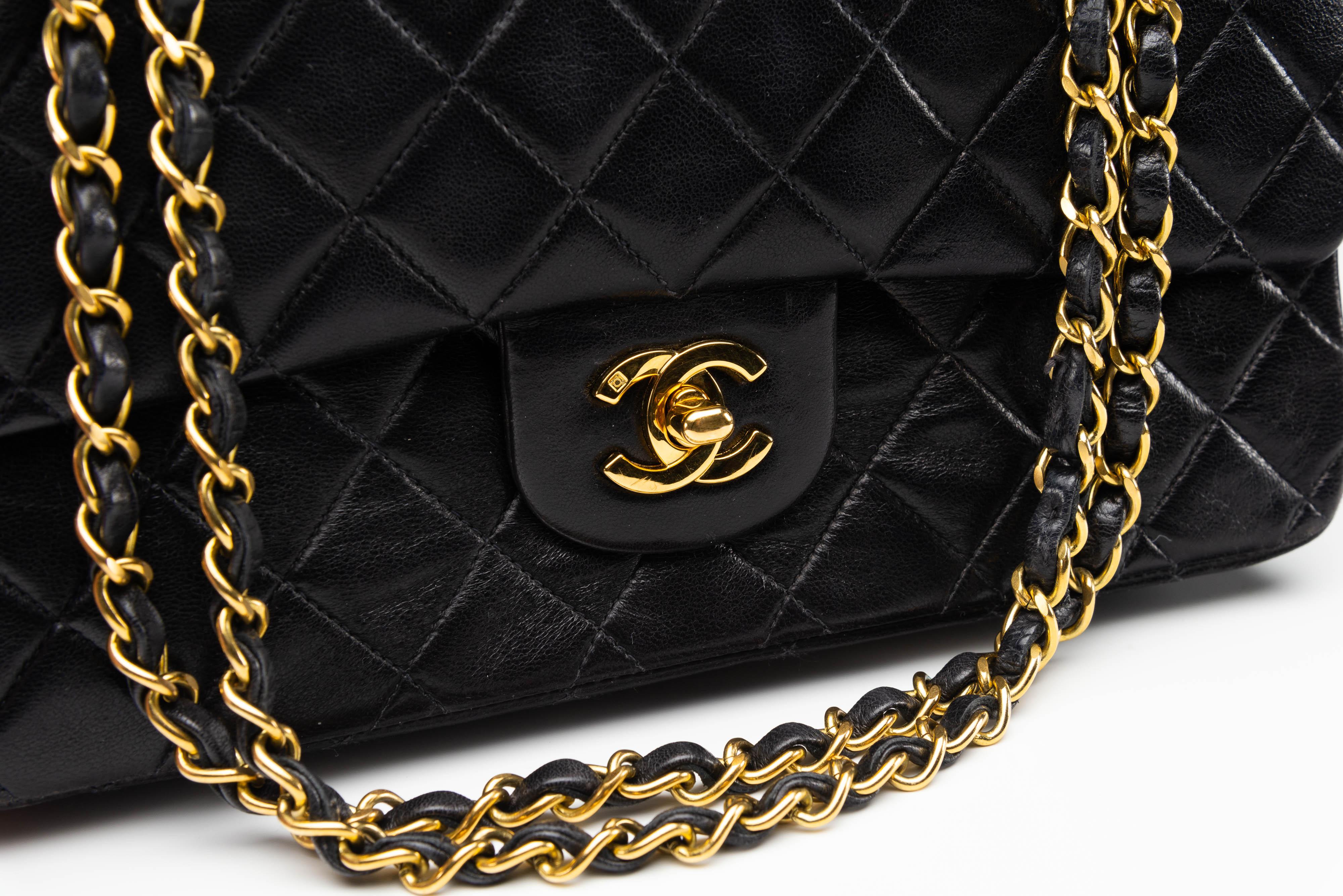 Chanel Classic Medium Lambskin Black 24k gold-plated hardware 1