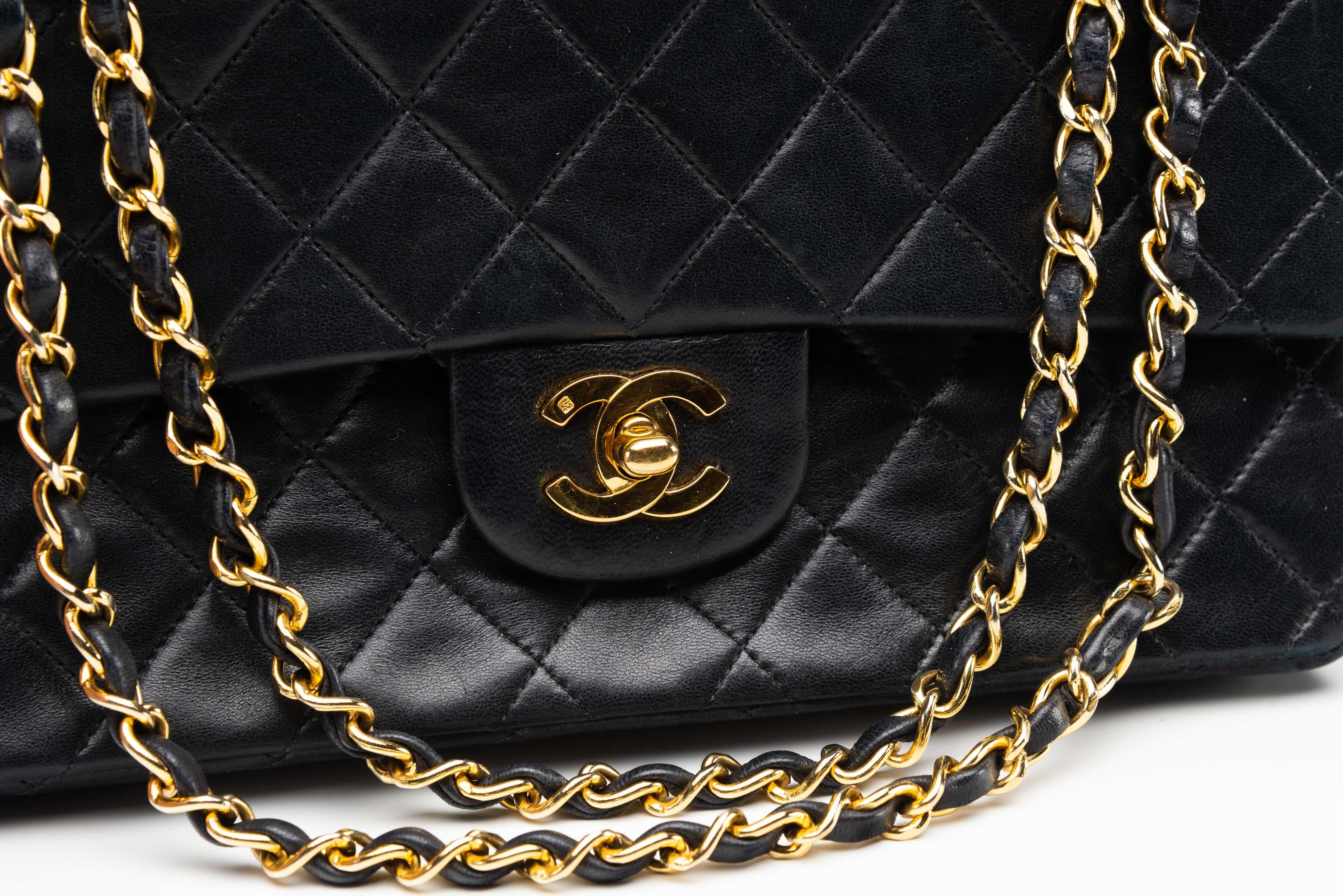 Chanel Classic Medium Lambskin Black 24k gold-plated hardware 3