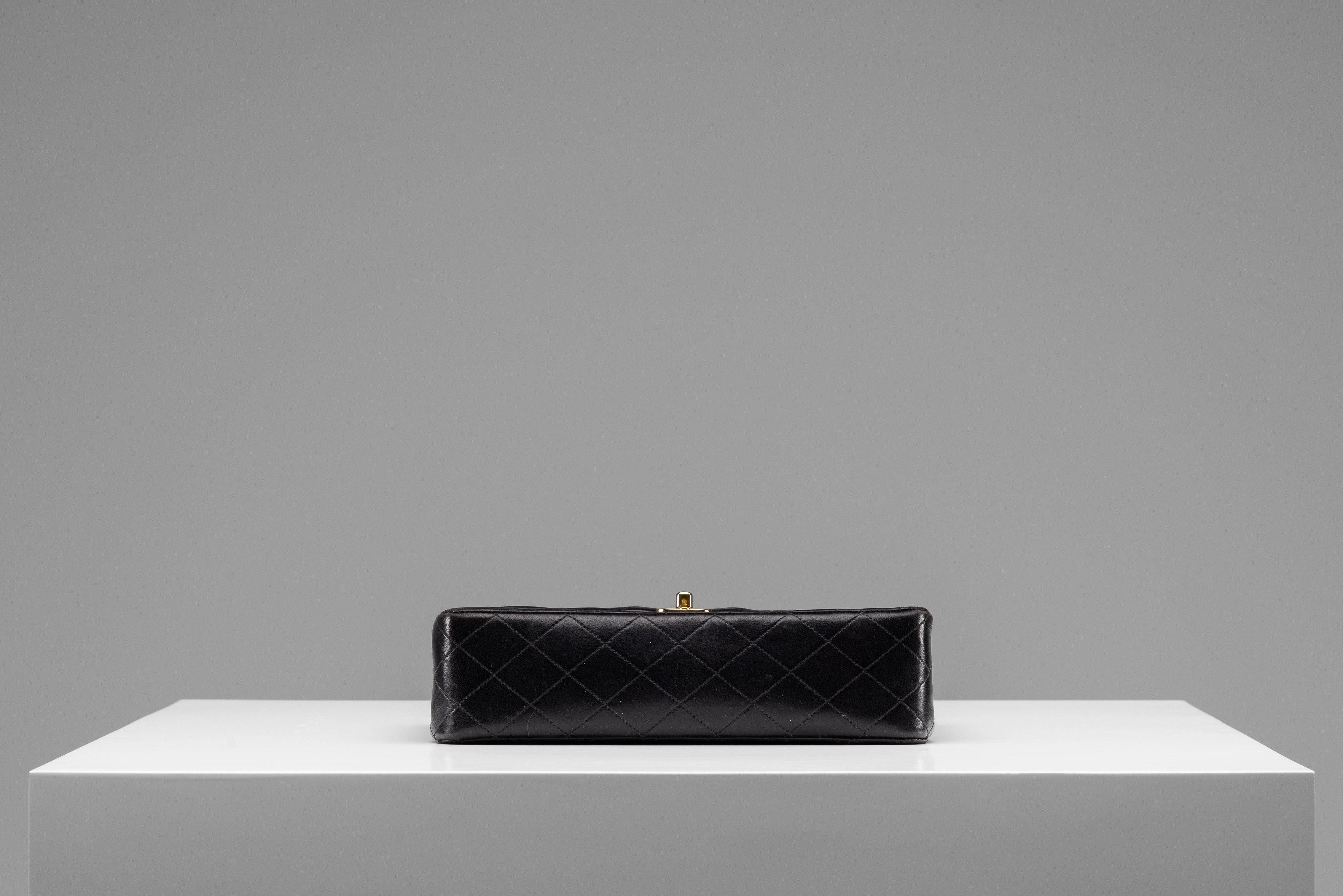 Chanel Classic Medium Lambskin Black 24k gold-plated hardware 4