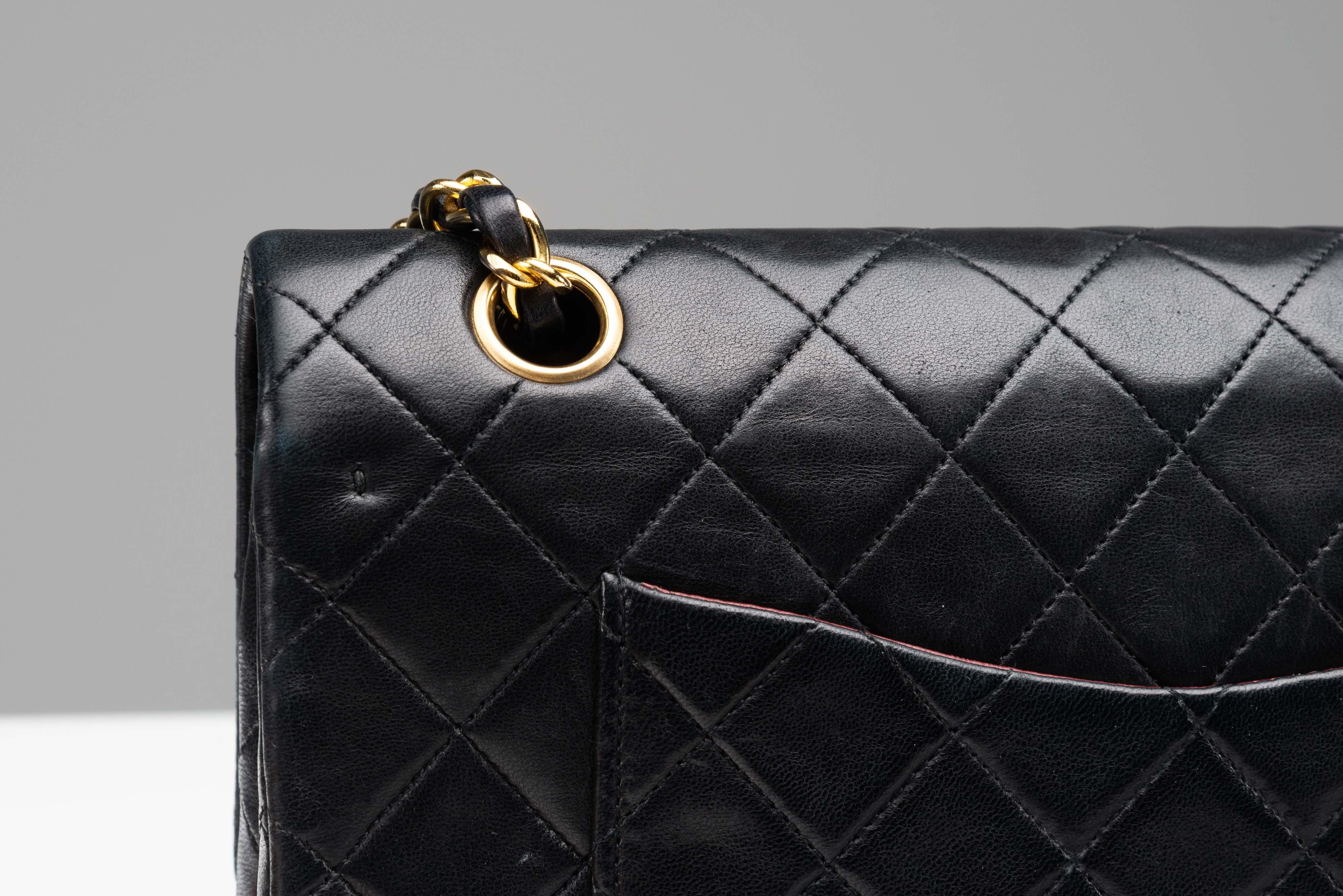 Chanel Classic Medium Lambskin Black 24k gold-plated hardware 5
