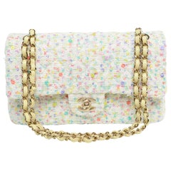 Chanel Classic Medium Tweed Pailletten RARE NEW Full-Set