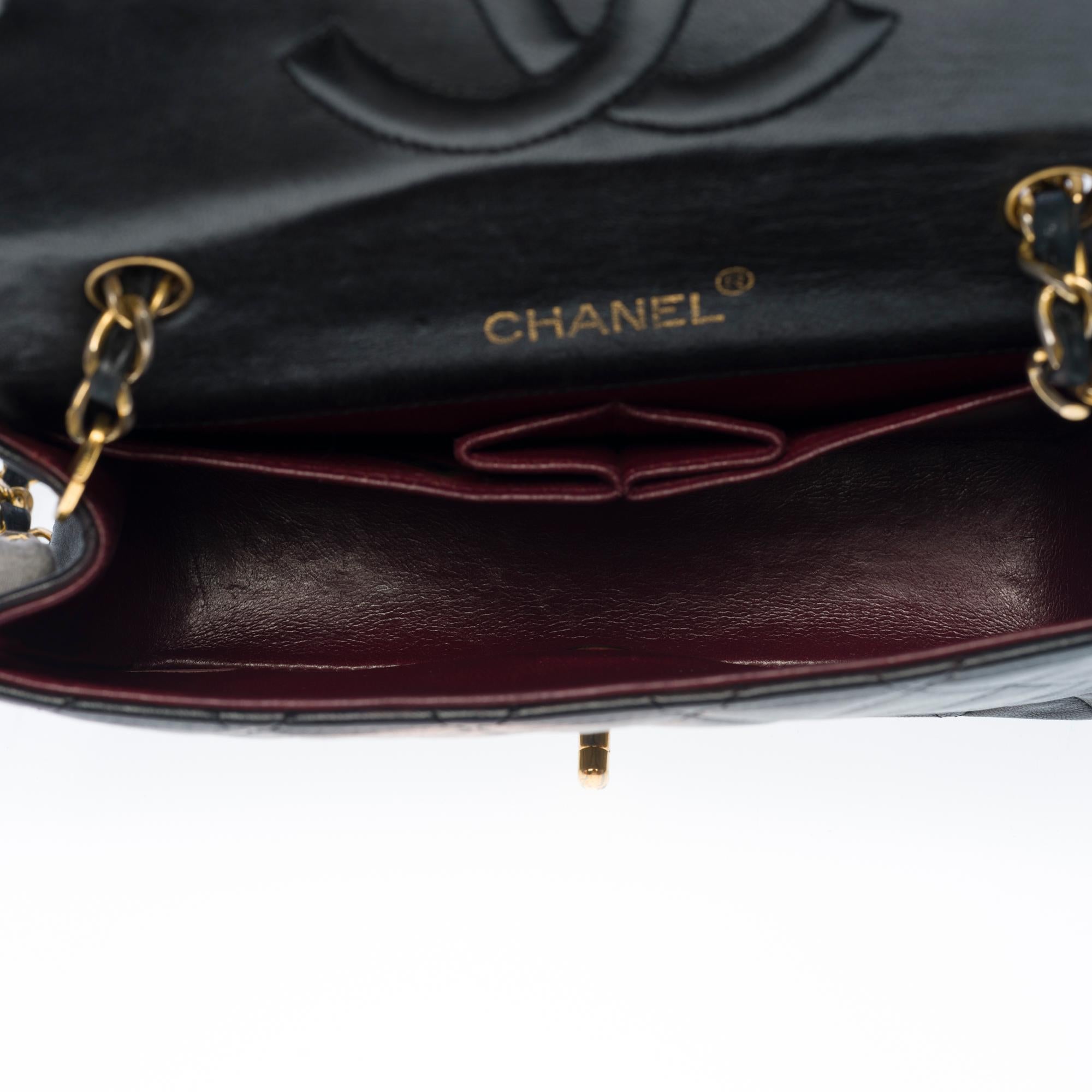 Chanel Classic Mini Full Flap shoulder bag in black quilted lambskin leather, GHW 3