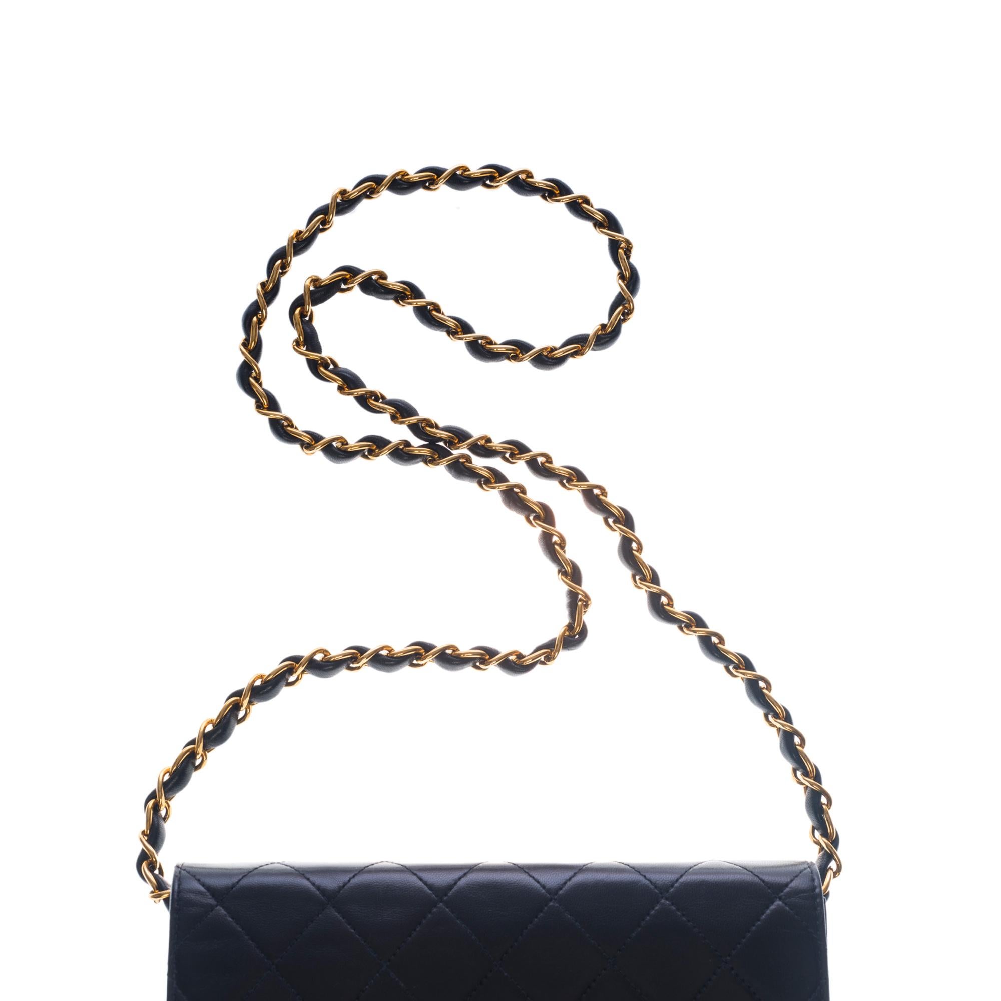 Chanel Classic Mini Full Flap shoulder bag in black quilted lambskin leather, GHW 4