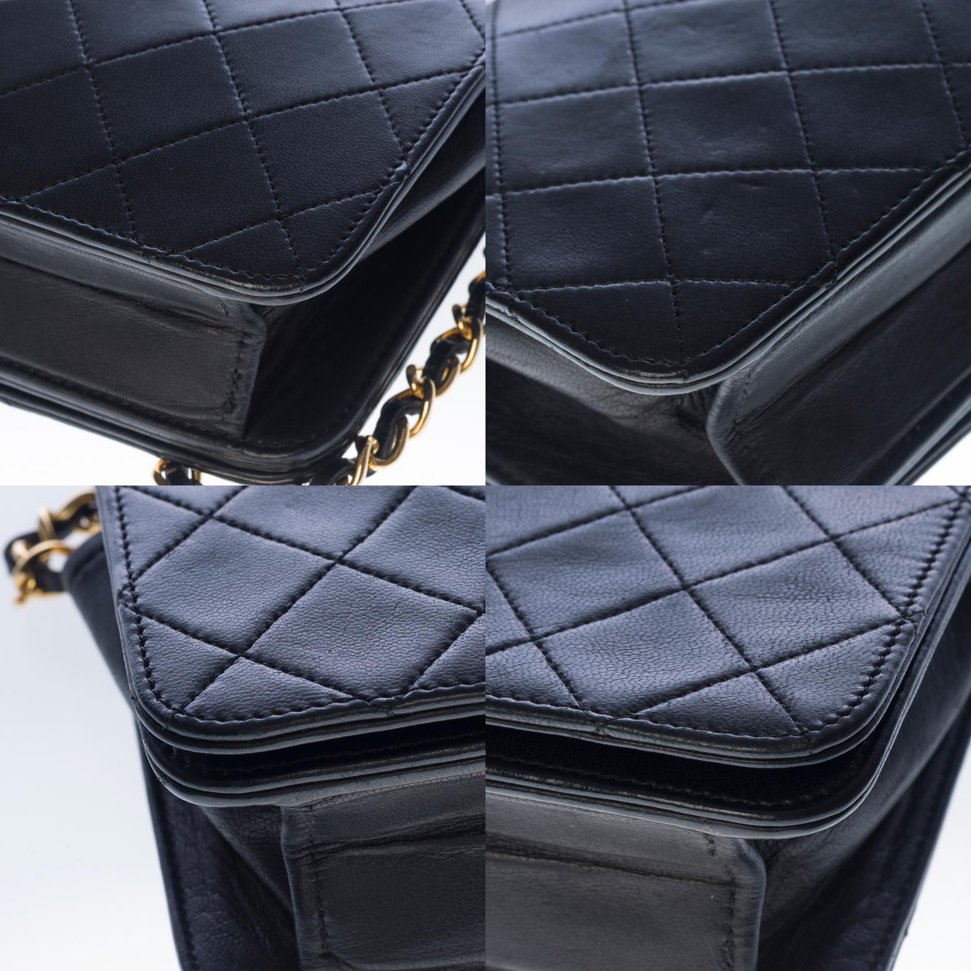 Chanel Classic Mini Full Flap shoulder bag in black quilted lambskin leather, GHW 4