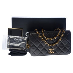 Chanel Classic Mini Full Flap shoulder bag in black quilted lambskin leather, GHW