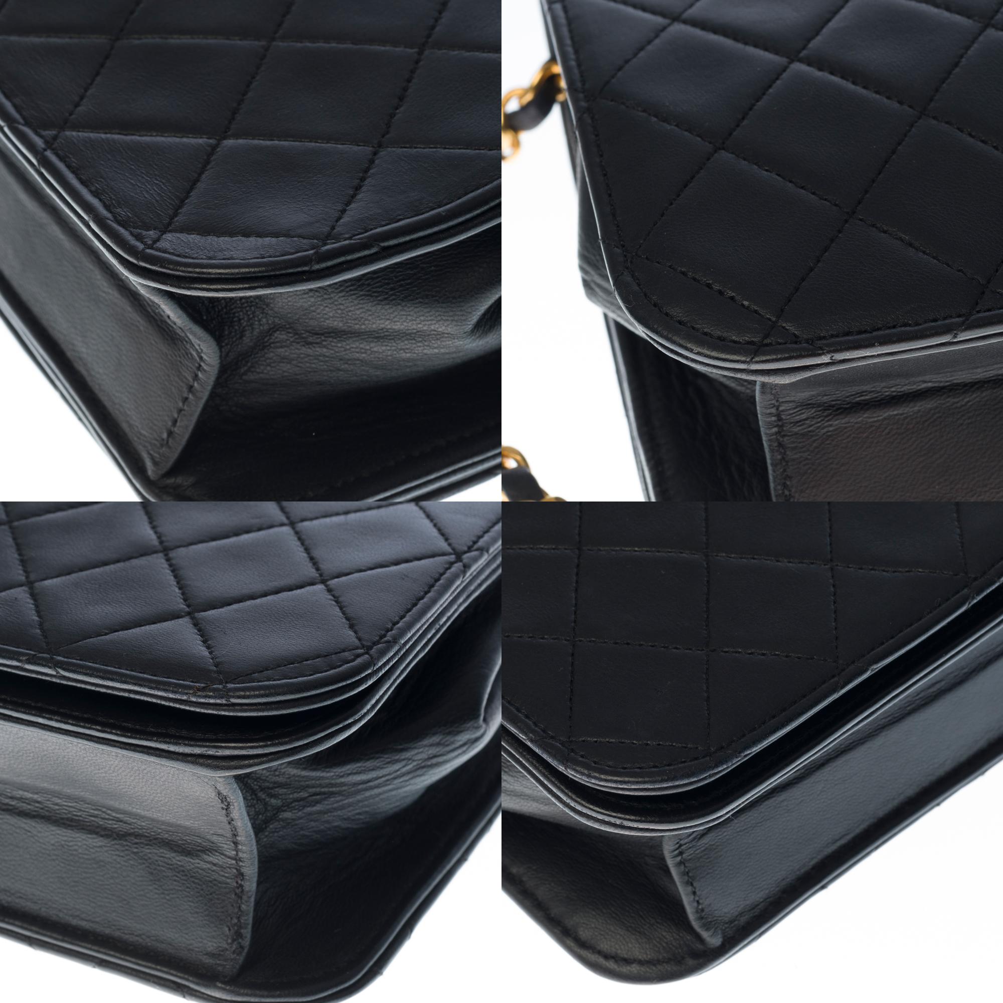 Chanel Classic Mini Full Flap Umhängetasche aus schwarzem gestepptem Leder und GHW 4