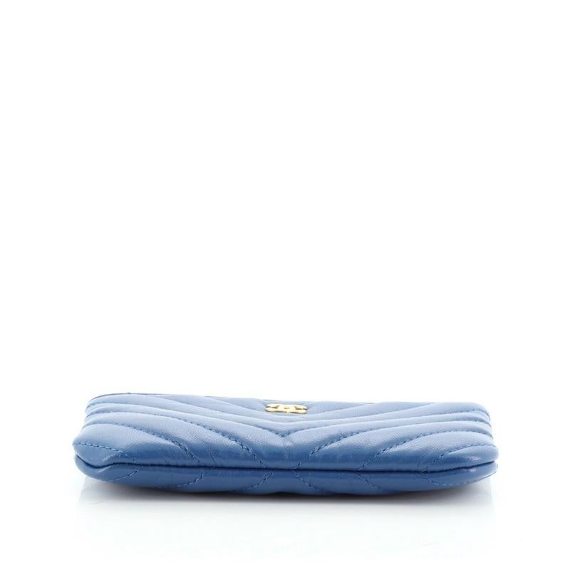 Chanel Classic O Case Pouch Chevron Lambskin Mini In Good Condition In NY, NY