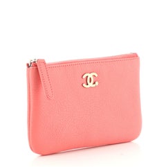 Chanel Classic O Case Pouch Leather Mini Pink
