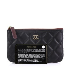 Chanel Classic O Case Pouch Quilted Lambskin Mini