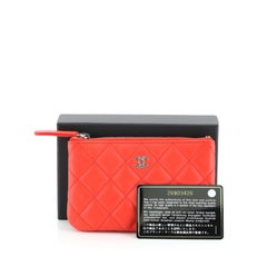 Chanel Classic O Case Pouch Quilted Lambskin Mini