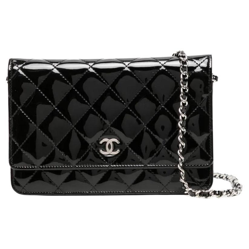 Chanel Classic Patent Black Wallet on Chain
