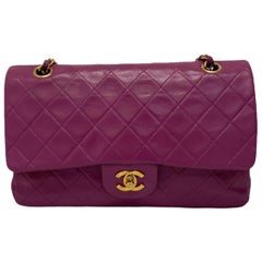 Retro Chanel Classic Pink Bag with Quilted Lamb Leather