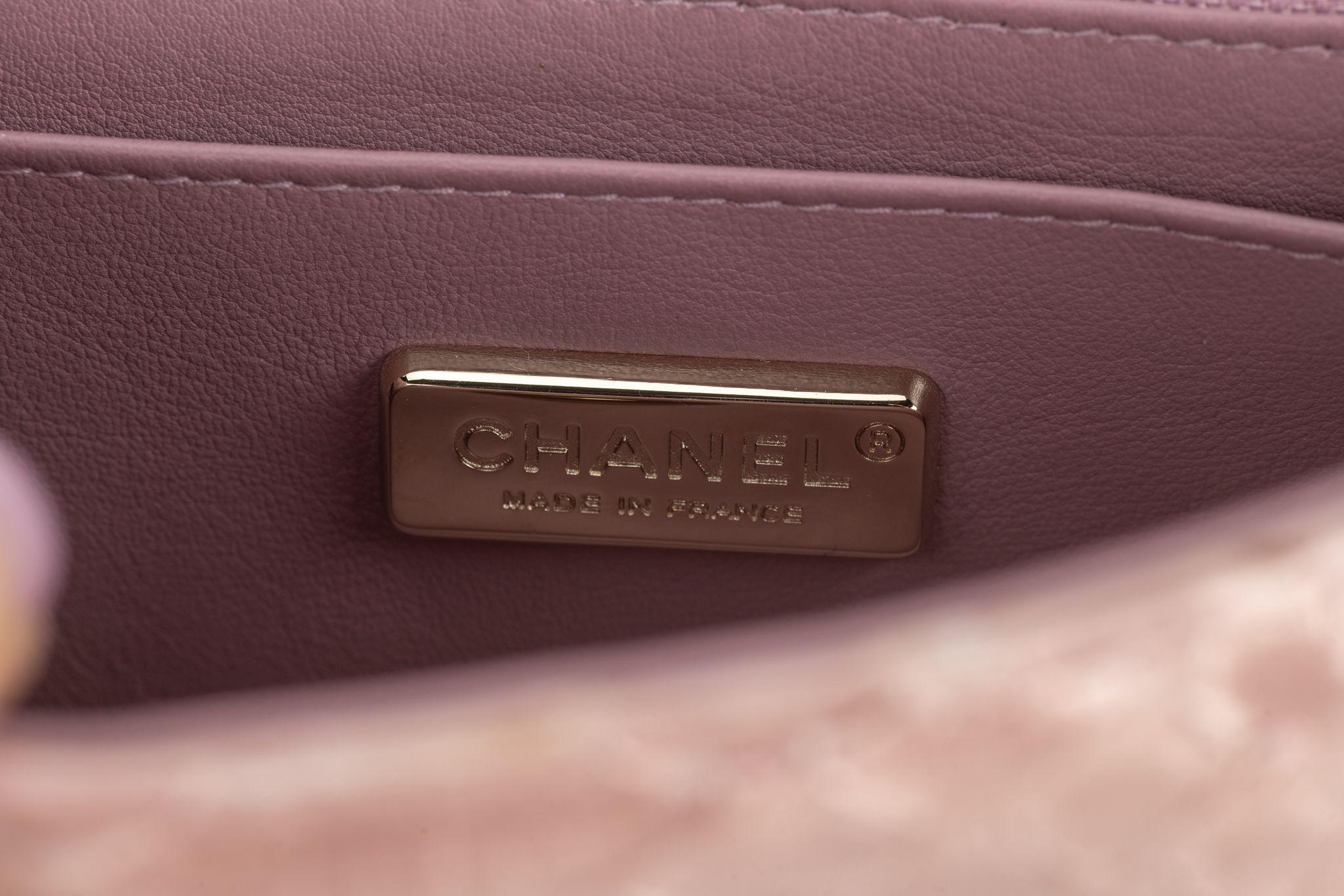 Chanel Classic Pink Python Flap Bag - image 13