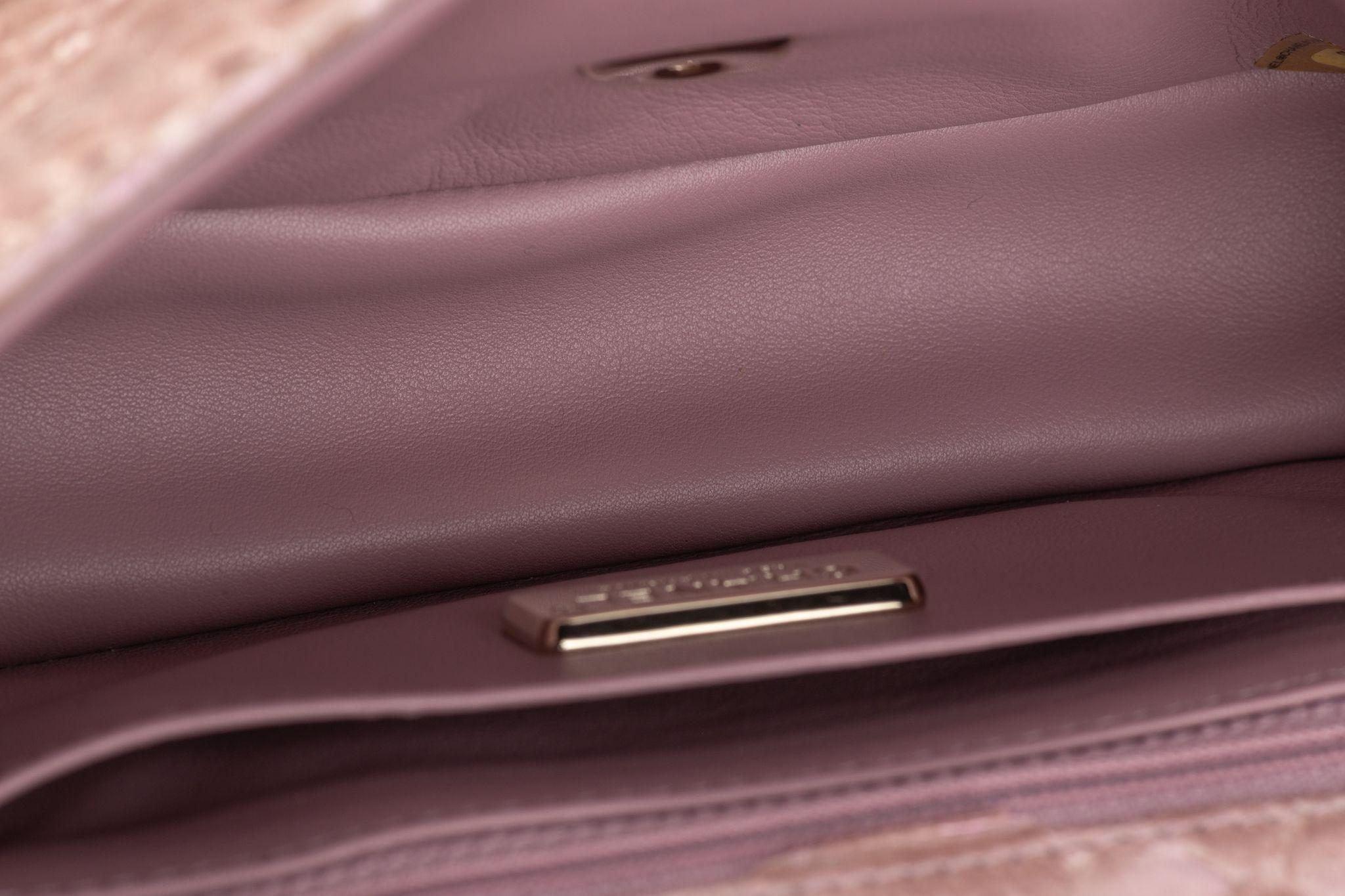 Chanel Classic Pink Python Flap Bag - image 14