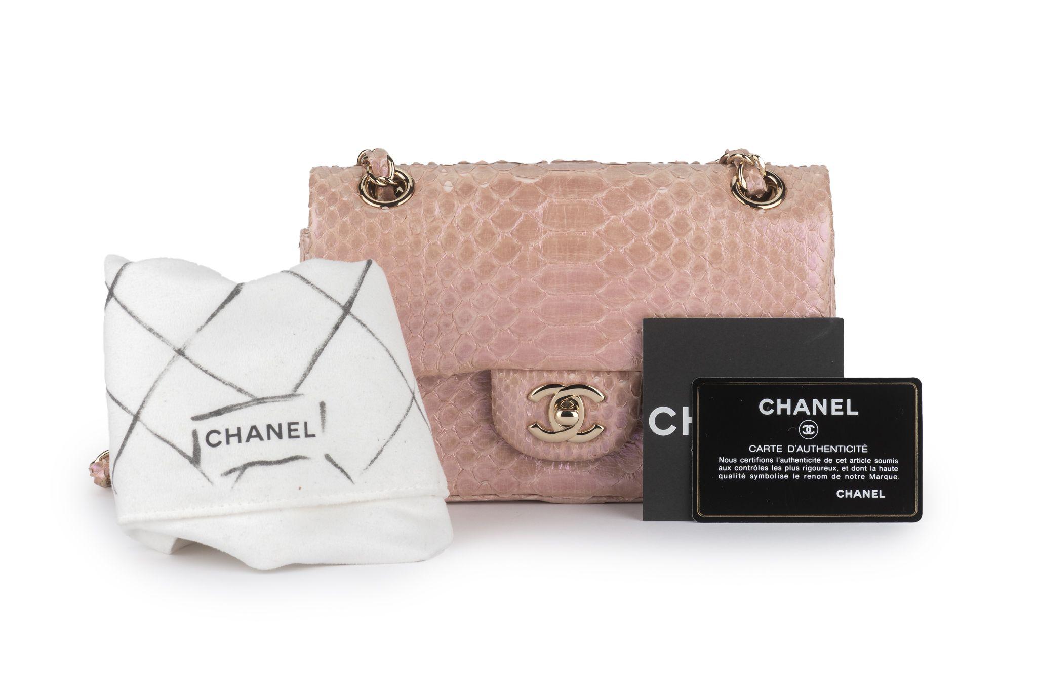 Chanel Classic Pink Python Flap Bag - image 16