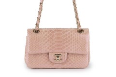 Chanel Classic Pink Python Flap Bag