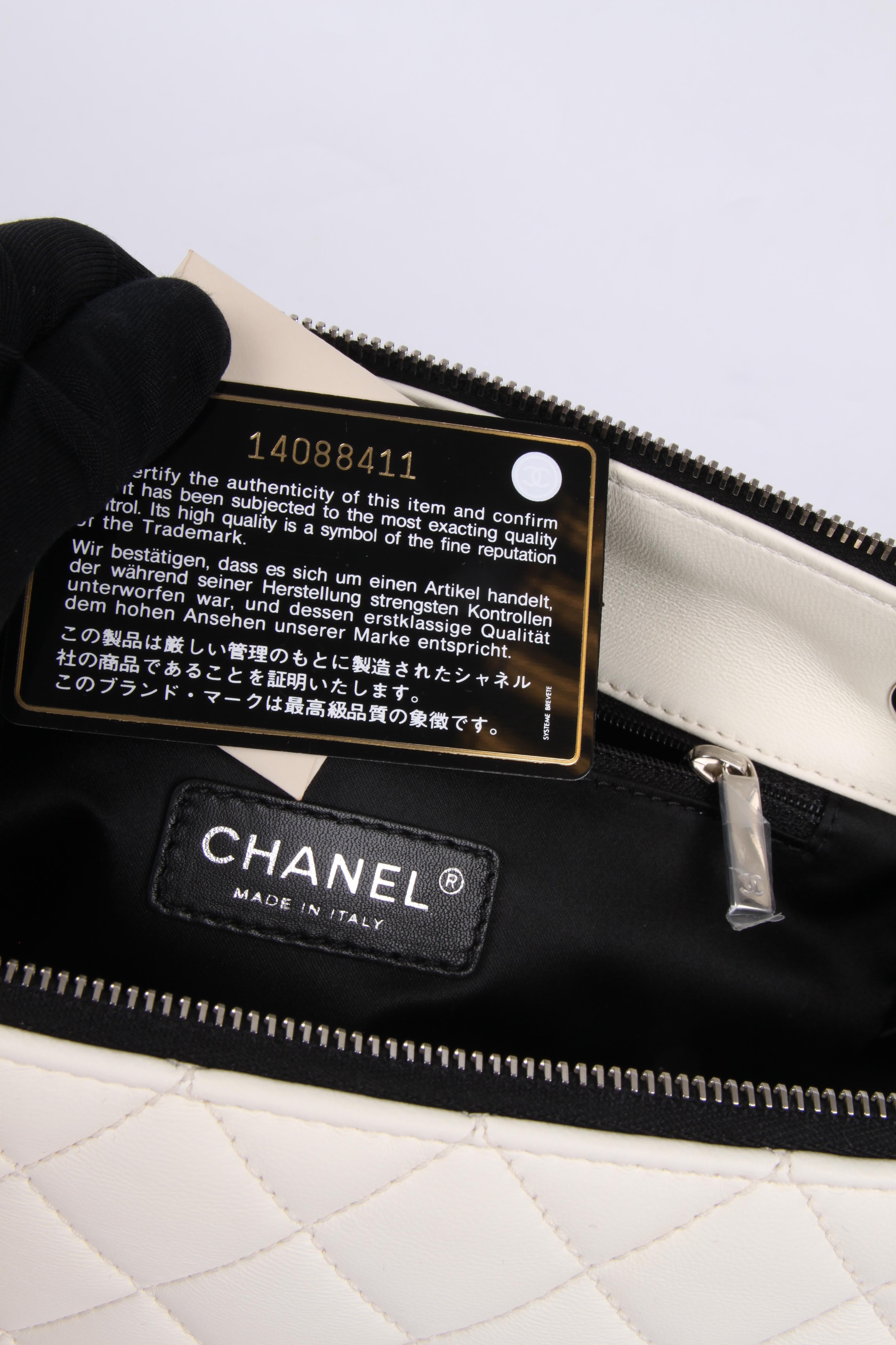 Chanel Classic Printed Lambskin Bag - black & white - NEW 6