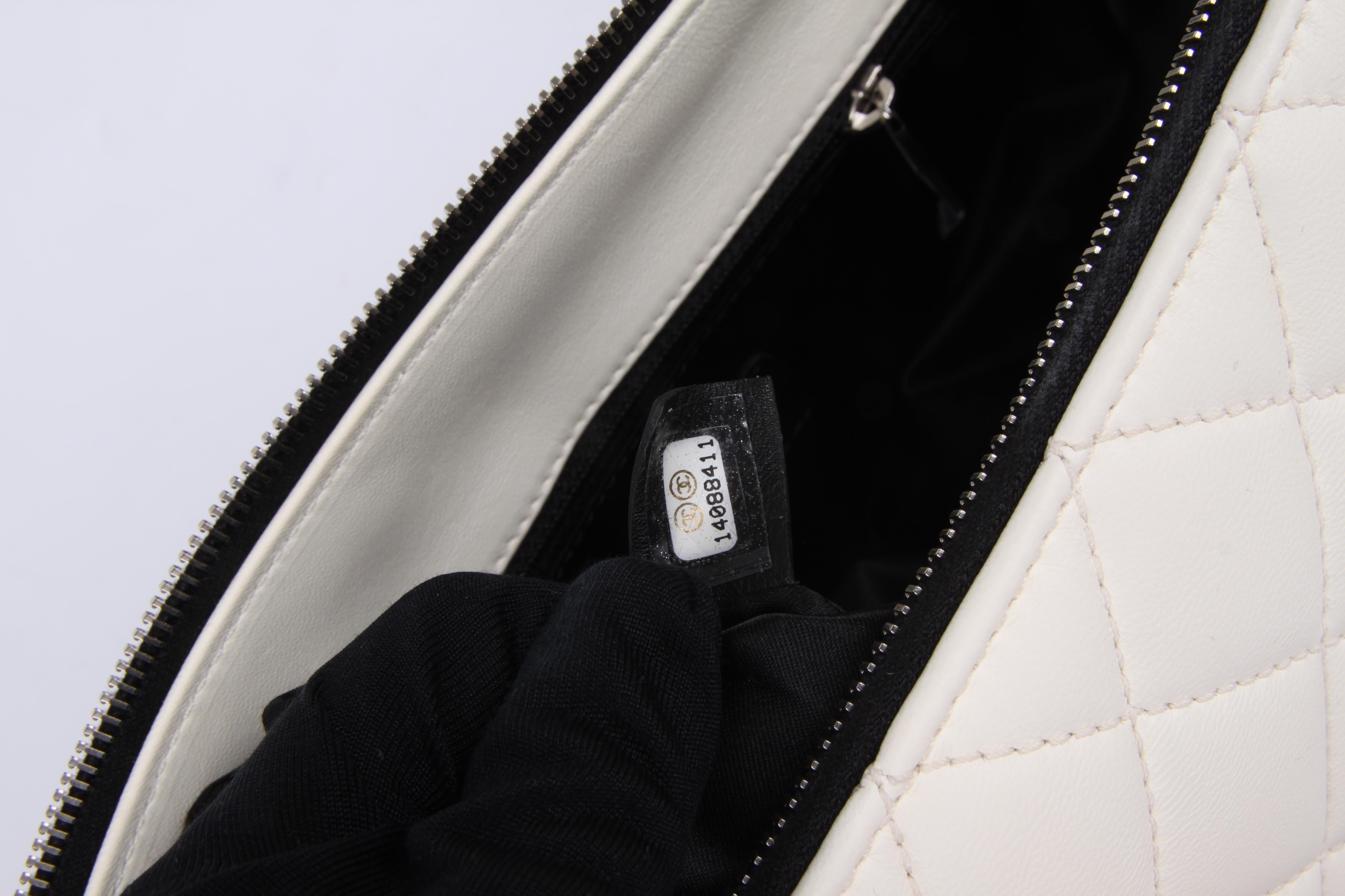 Chanel Classic Printed Lambskin Bag - black & white - NEW 7