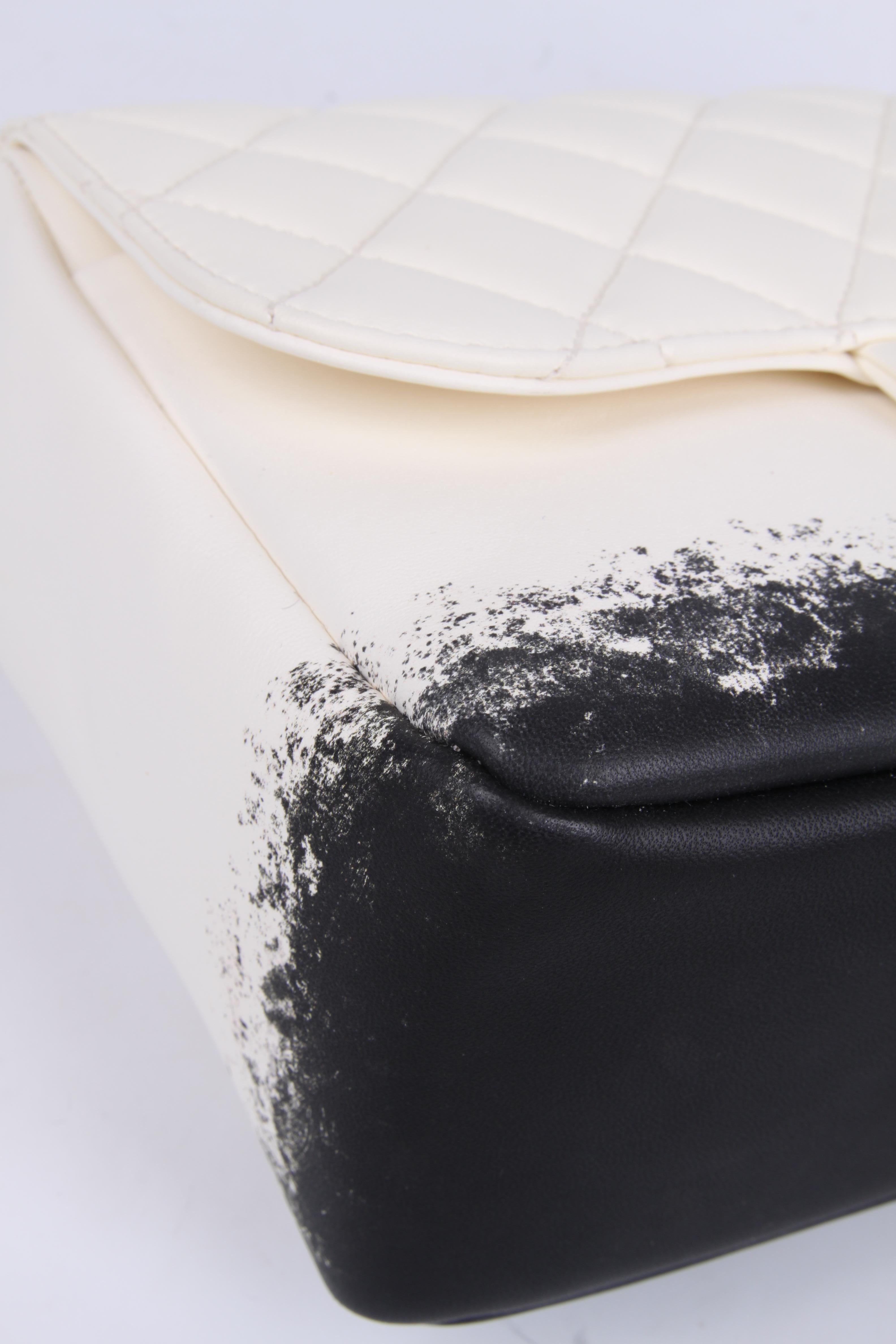 Chanel Classic Printed Lambskin Bag - black & white - NEW 2