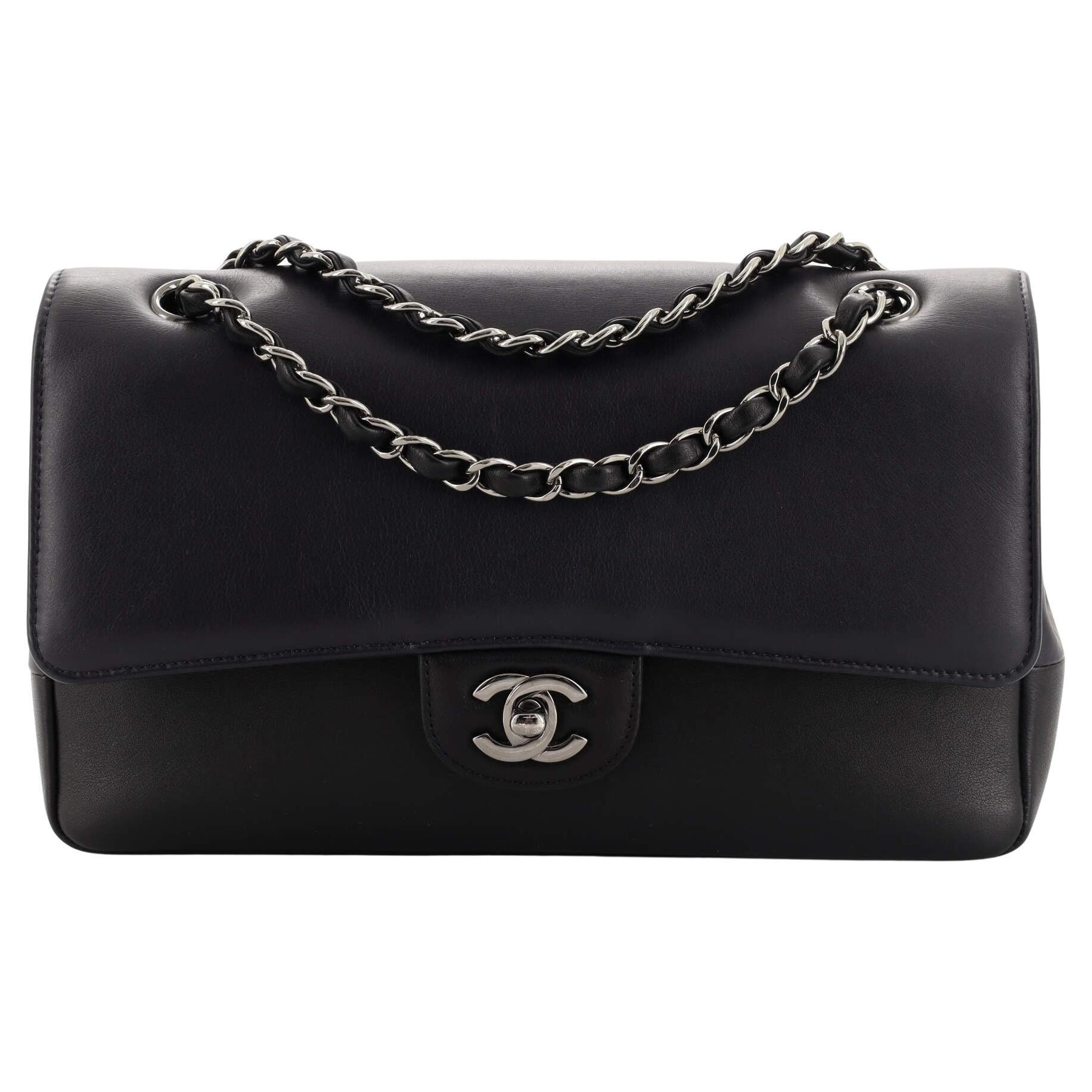 Chanel Classic Pure Double Flap Bag Calfskin Medium For Sale