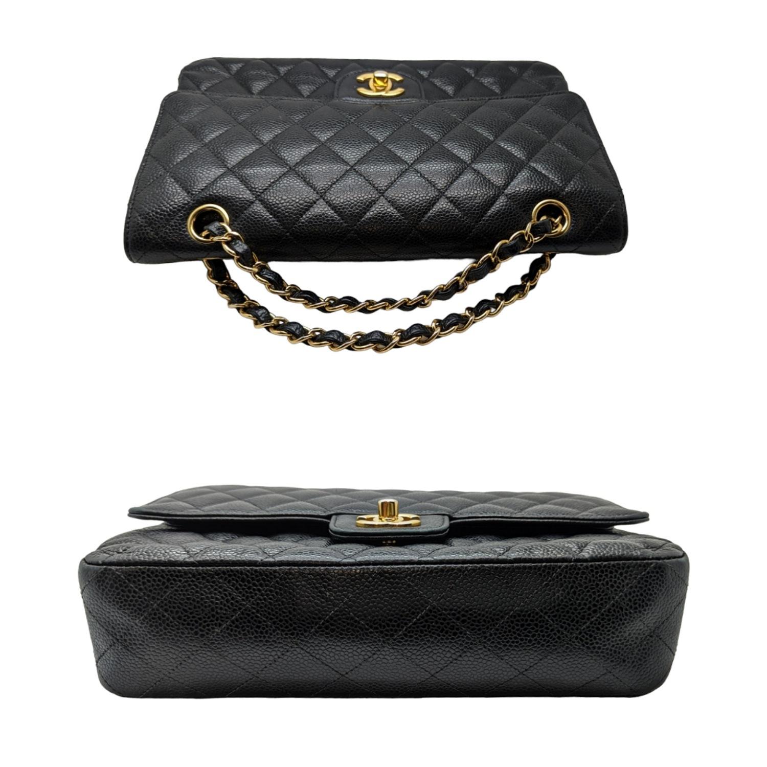 Chanel Classic Quilted Caviar Double Medium Flap 1