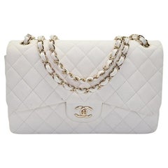 Chanel Classic Quilted Caviar Jumbo Double Flap Bag