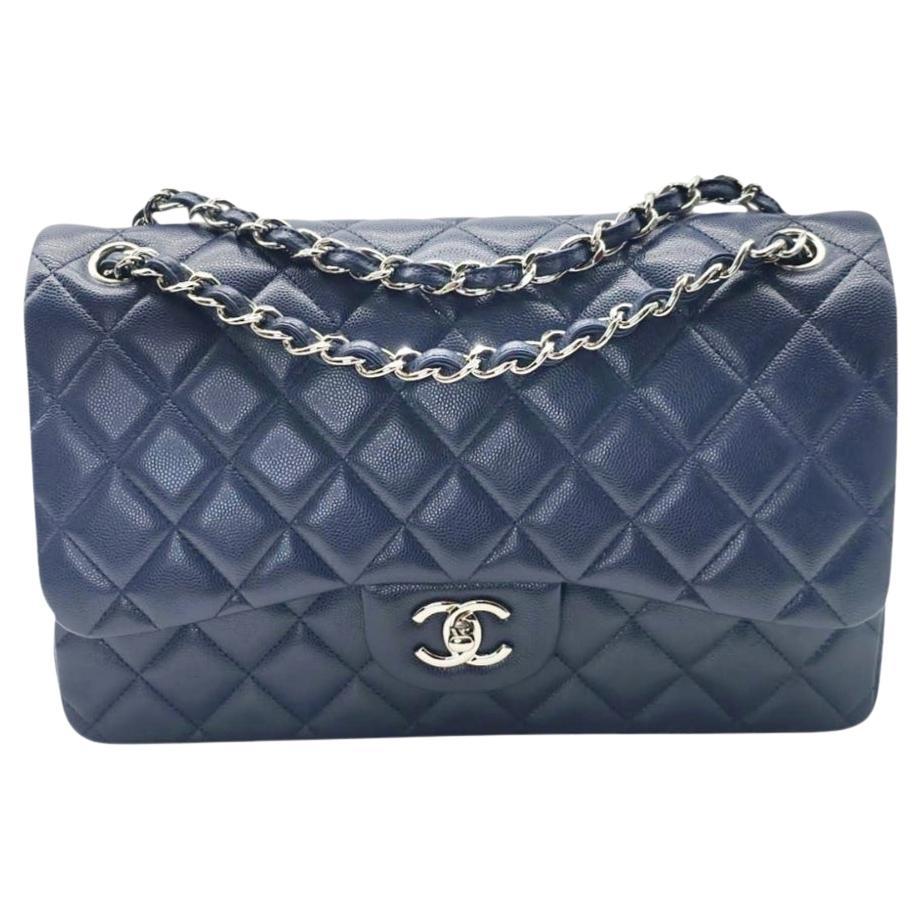 Chanel Classic Quilted Caviar Jumbo Double Flap Bag