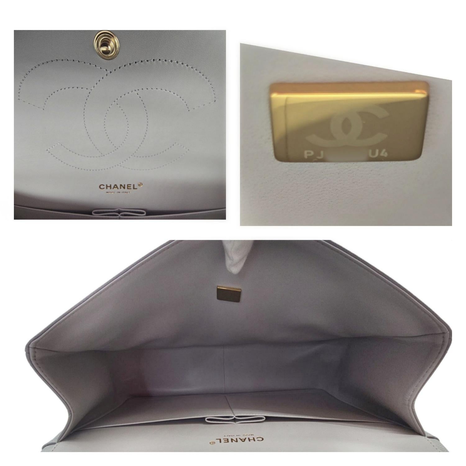 Chanel Classic Quilted Caviar Jumbo Double Flap Bag Grey 4