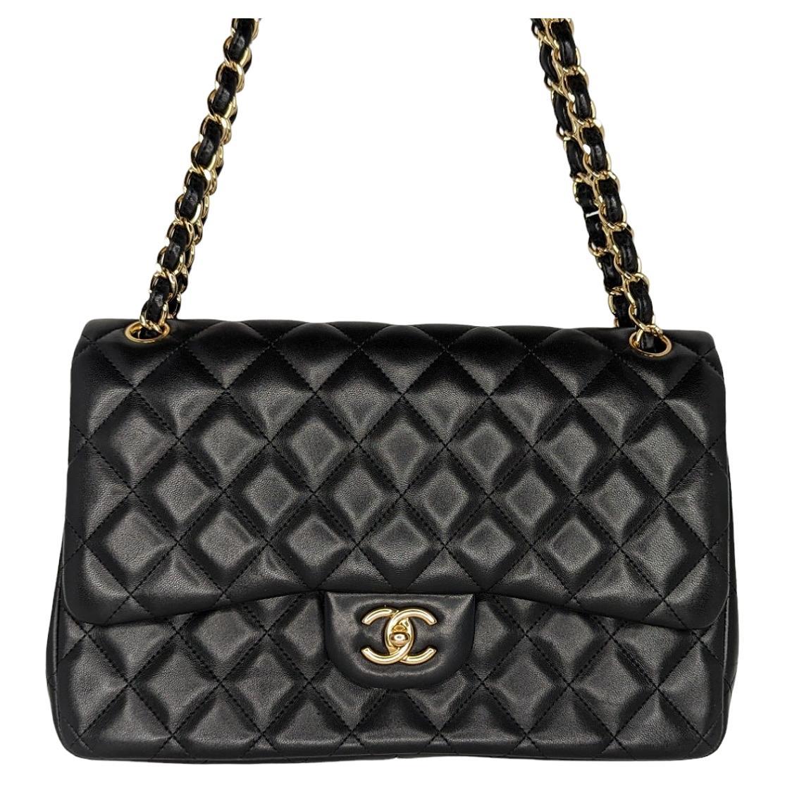 Chanel Classic Quilted Lambskin Double Maxi Flap For Sale