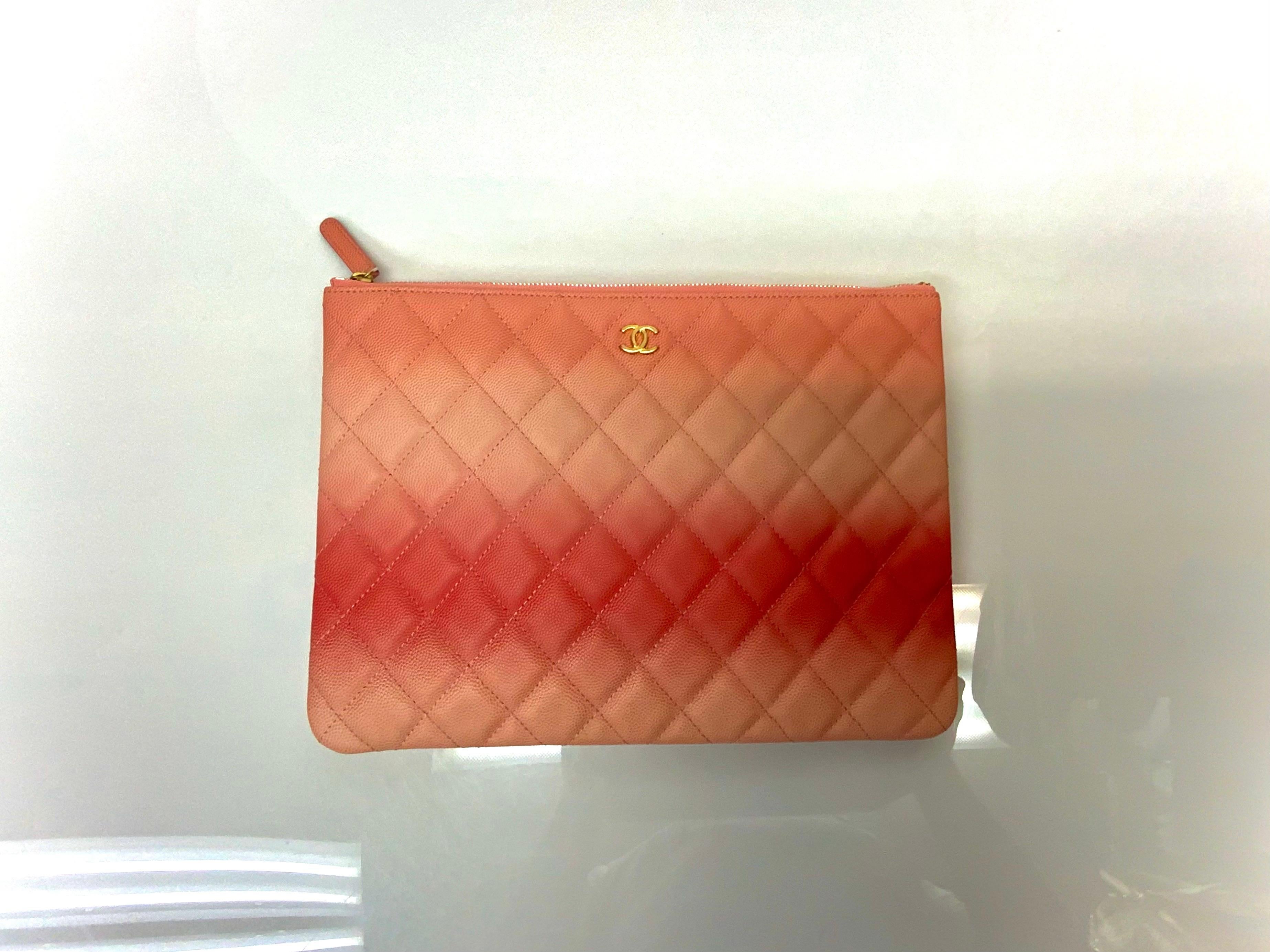 Chanel Classic Quilted Ombre O-Case Clutch Bag 2