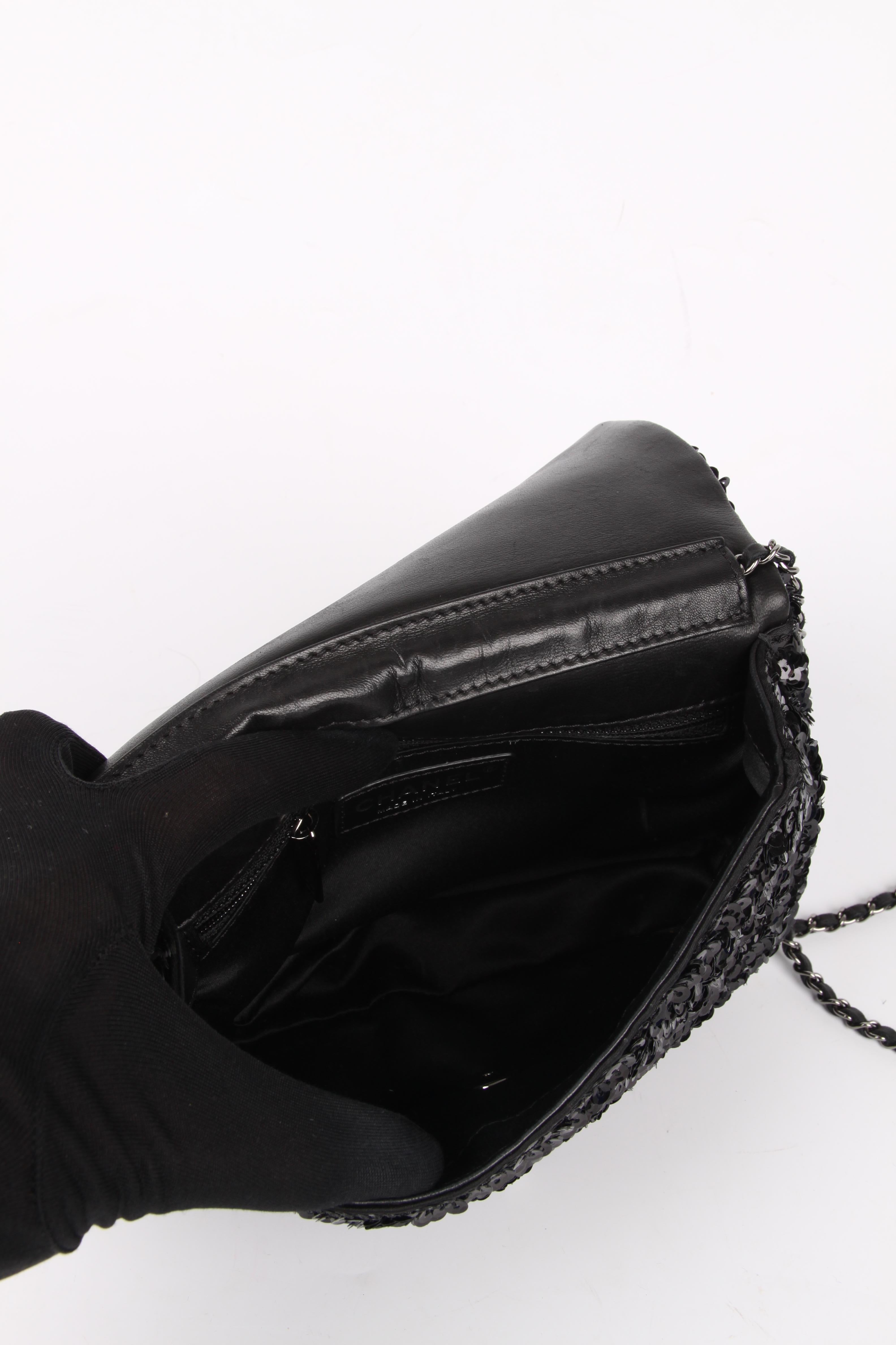 Chanel Classic Sequin Flap Bag - black 1