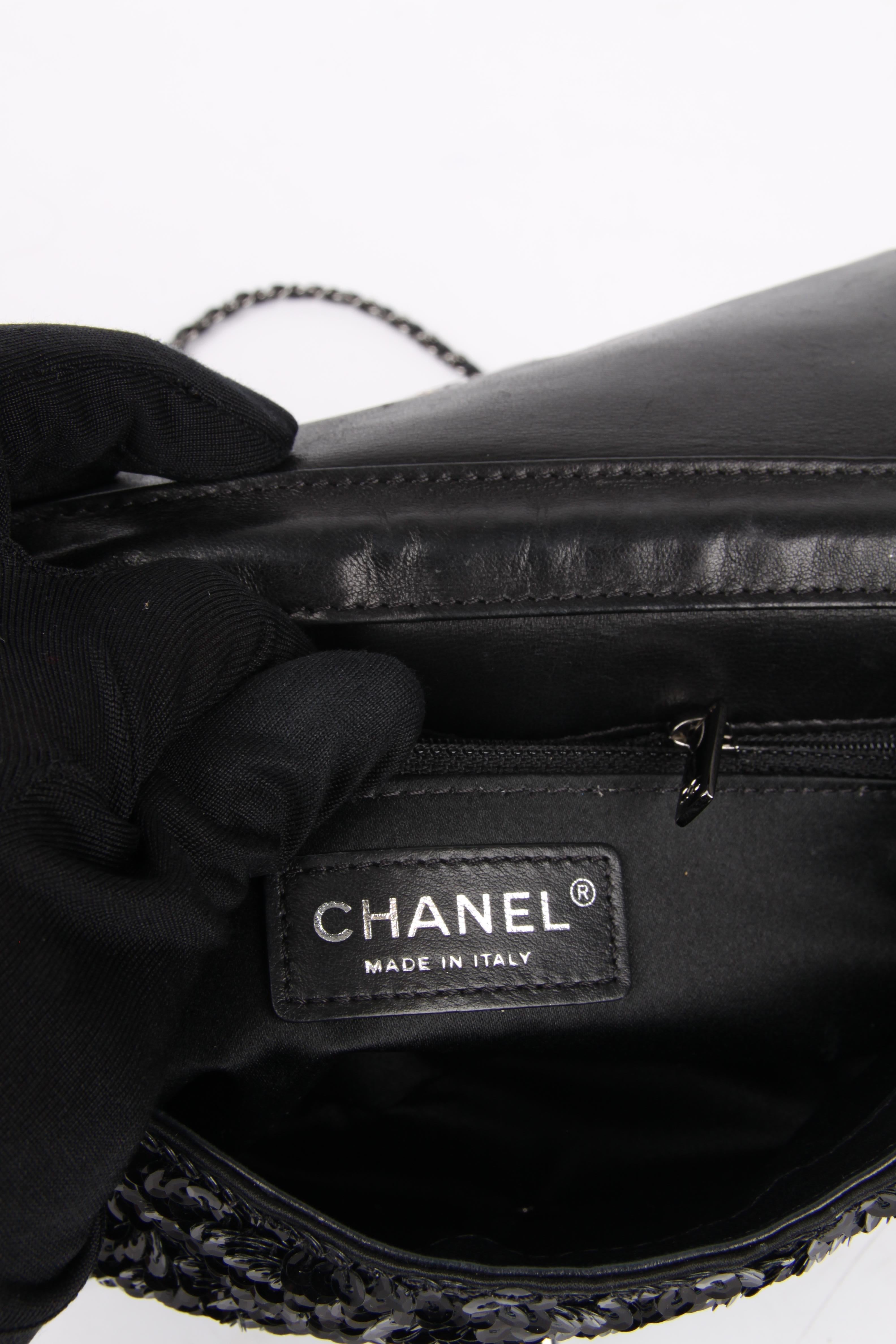 Chanel Classic Sequin Flap Bag - black 2