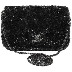 Chanel Classic Sequin Flap Bag - black