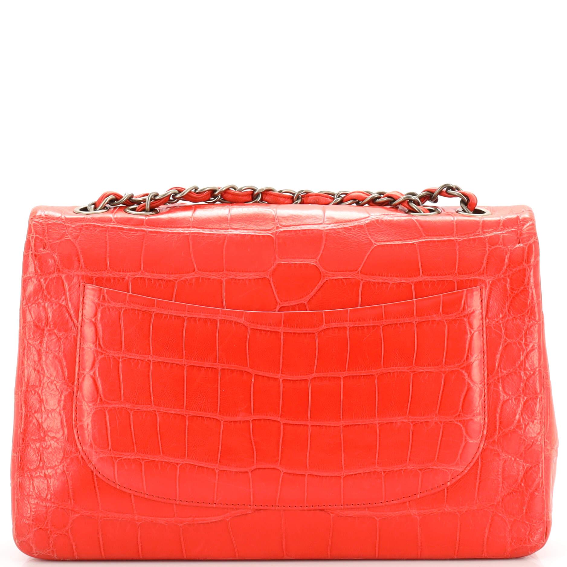Women's Chanel Classic Single Flap Bag Alligator Jumbo