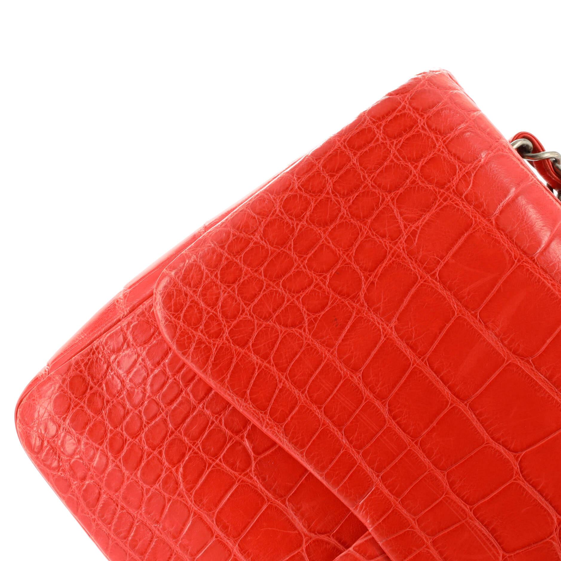 Chanel Classic Single Flap Bag Alligator Jumbo 3
